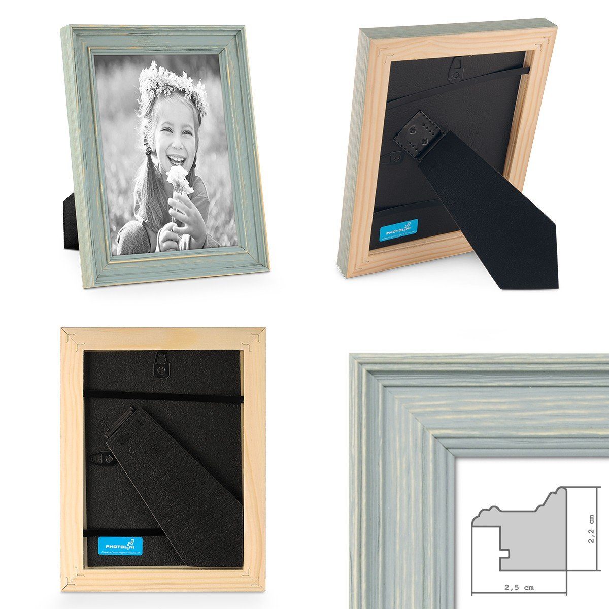 PHOTOLINI Bilderrahmen 3er Set Massivholz-Rahmen im günstig online kaufen