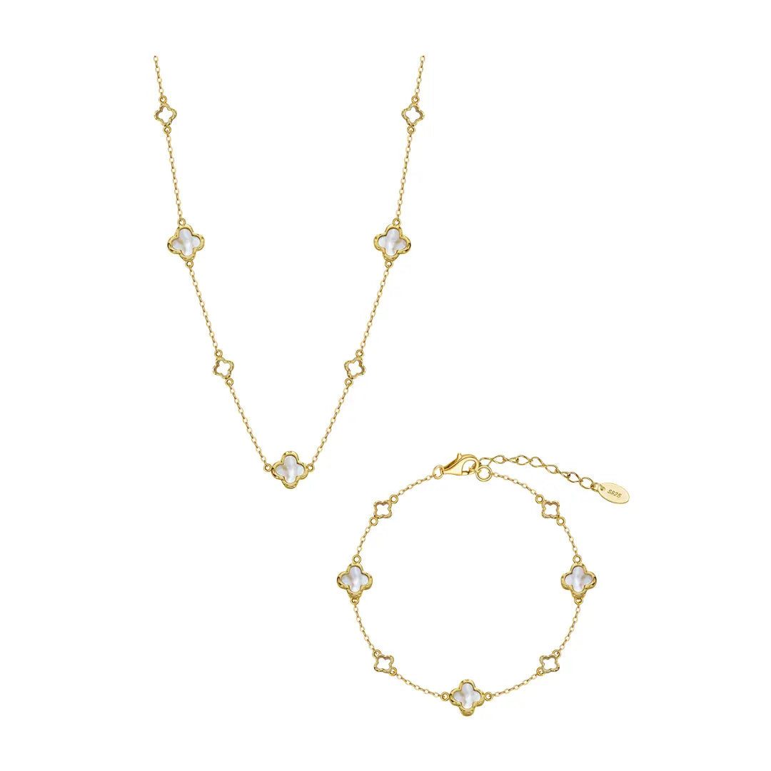 Suzan Gold Schmuckset Suzan Gold® Schmuckset Damen vergoldet aus 925 Silber mit