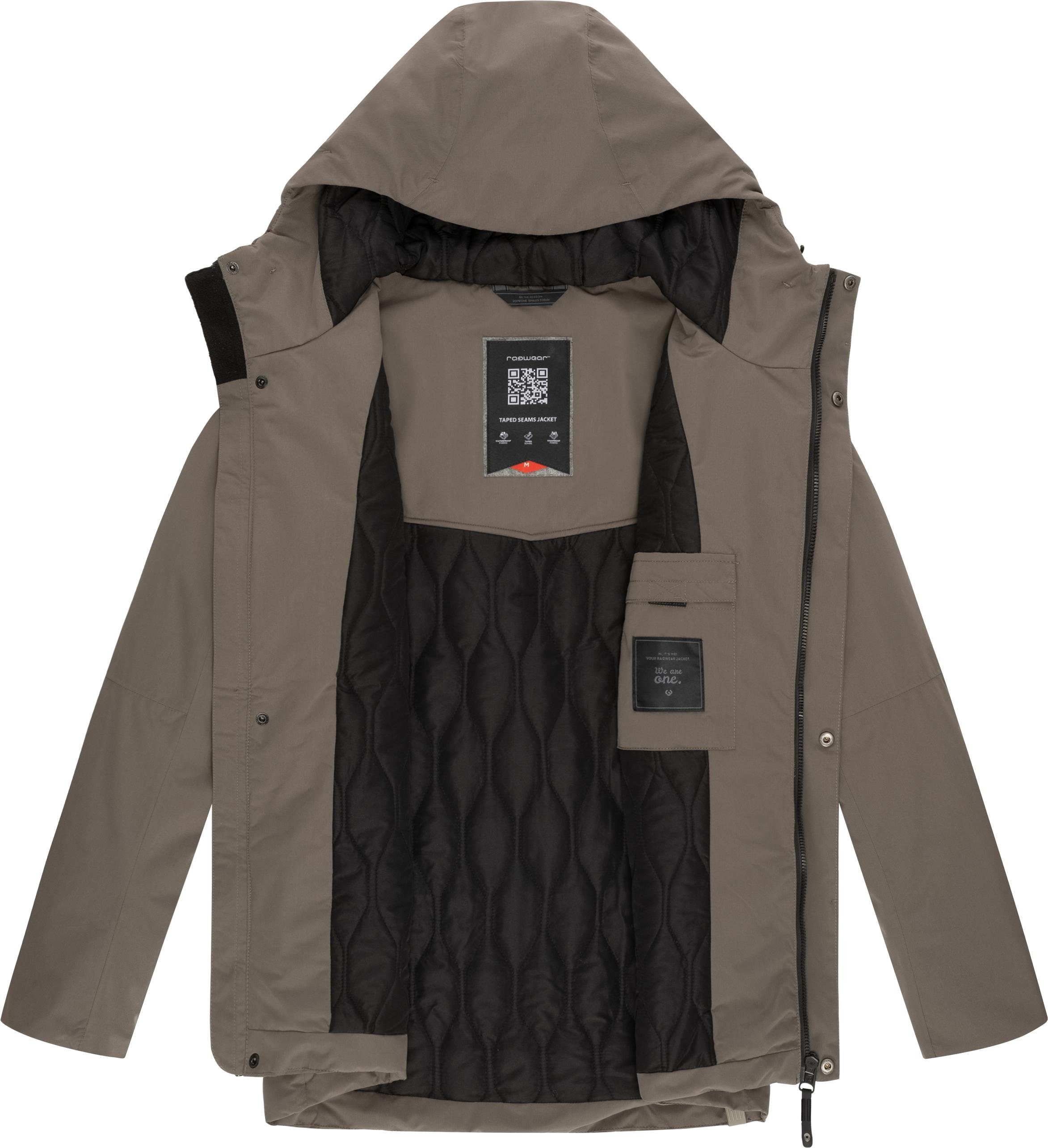 Ragwear Winterjacke Hatar Wasserdichte Herren Outdoorjacke mit großer Kapuze