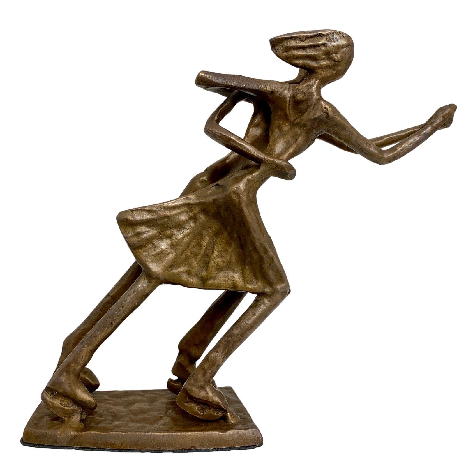 Schlittschuhe Figur Poka Skulptur Bronze Skulptur Eiskunstlauf Paarlauf Aubaho Moderne