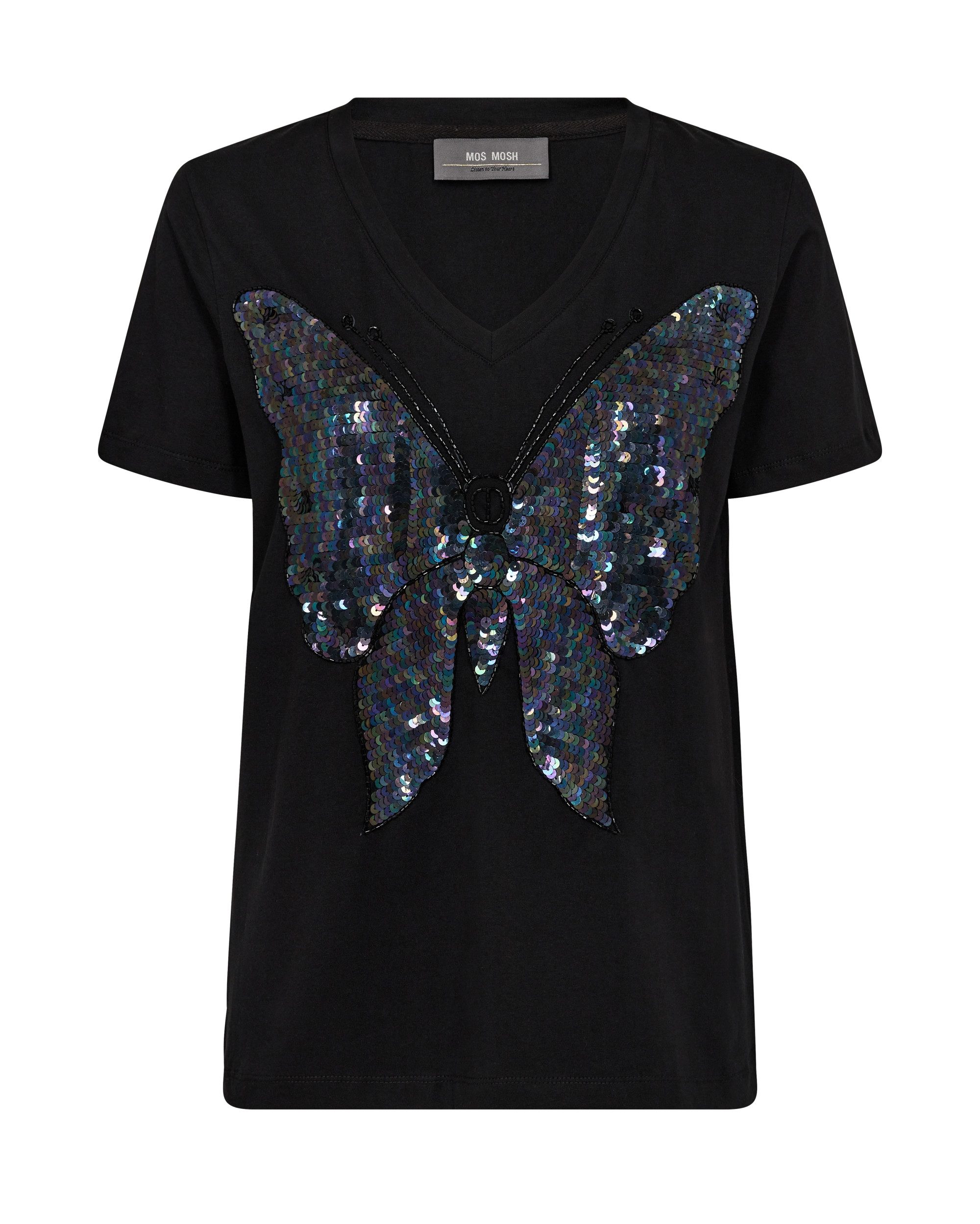 Mos Mosh Kurzarmhemd MMJodi V-SS Sequin T