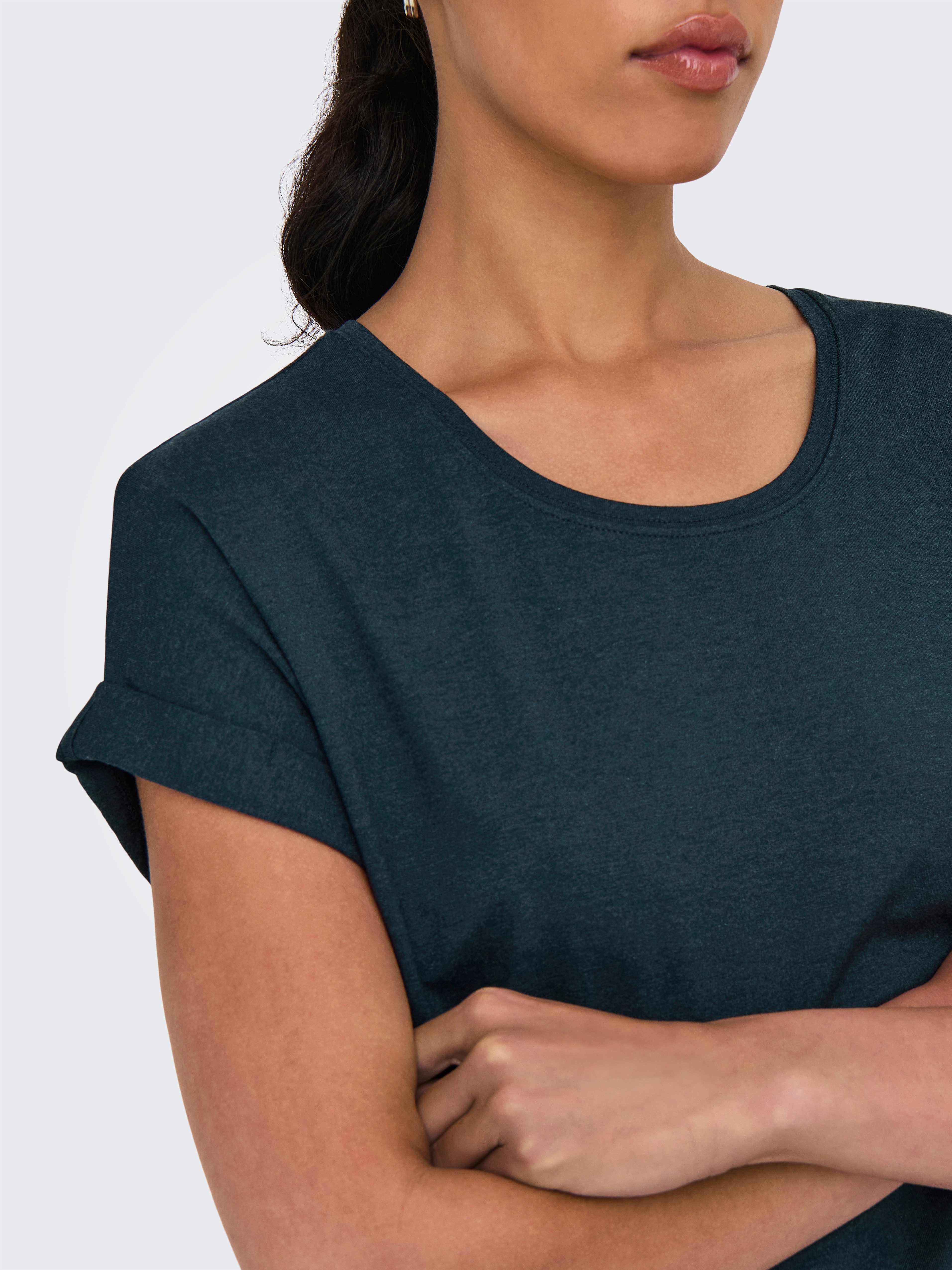 ONLY T-Shirt ONLMOSTER – Kurzarmshirt mit Aufschlag und klassischem Look Viskosemischung, regular fit