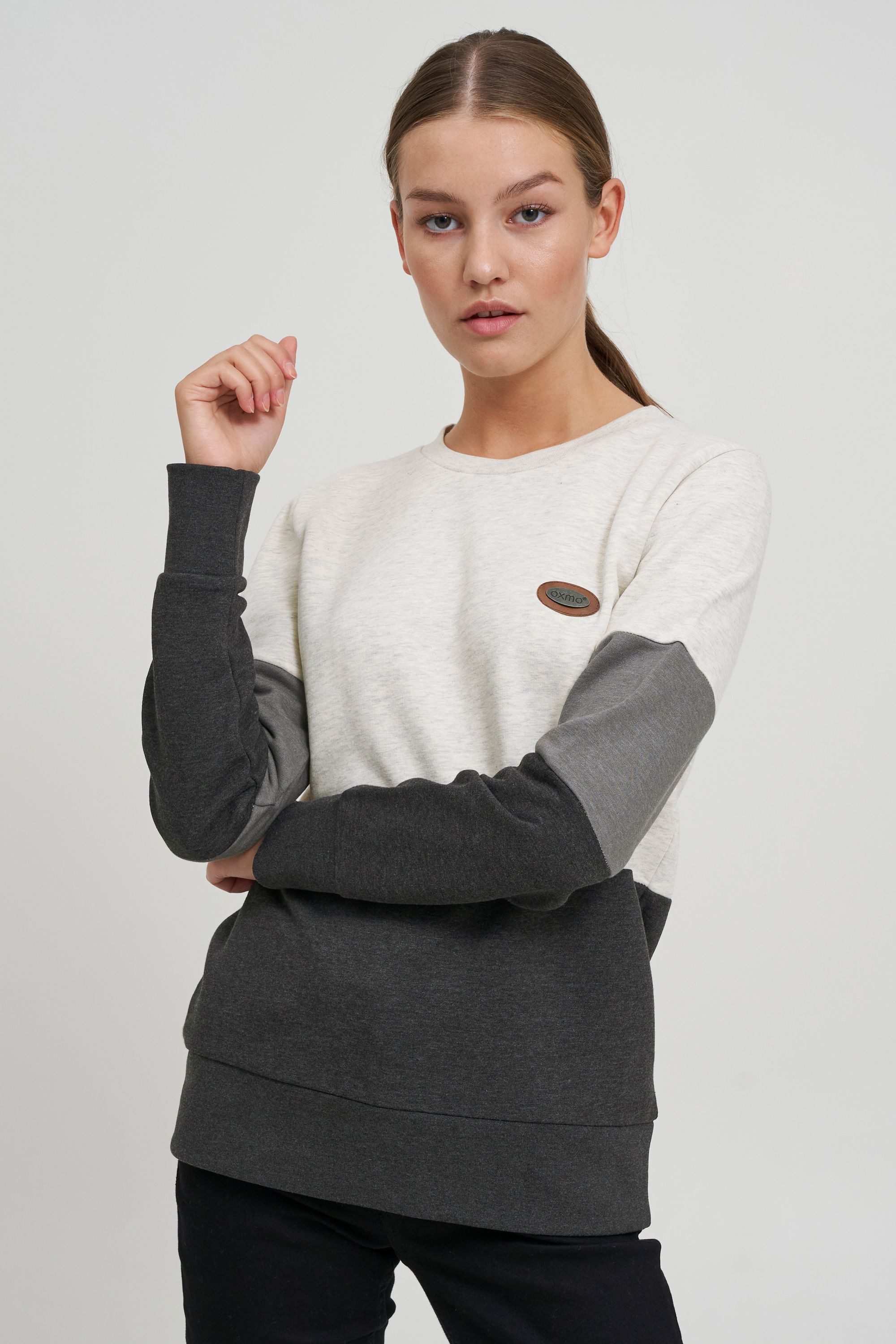 OXMO Sweatshirt OXTrine Modisches Sweatshirt im Colorblock-Design günstig online kaufen