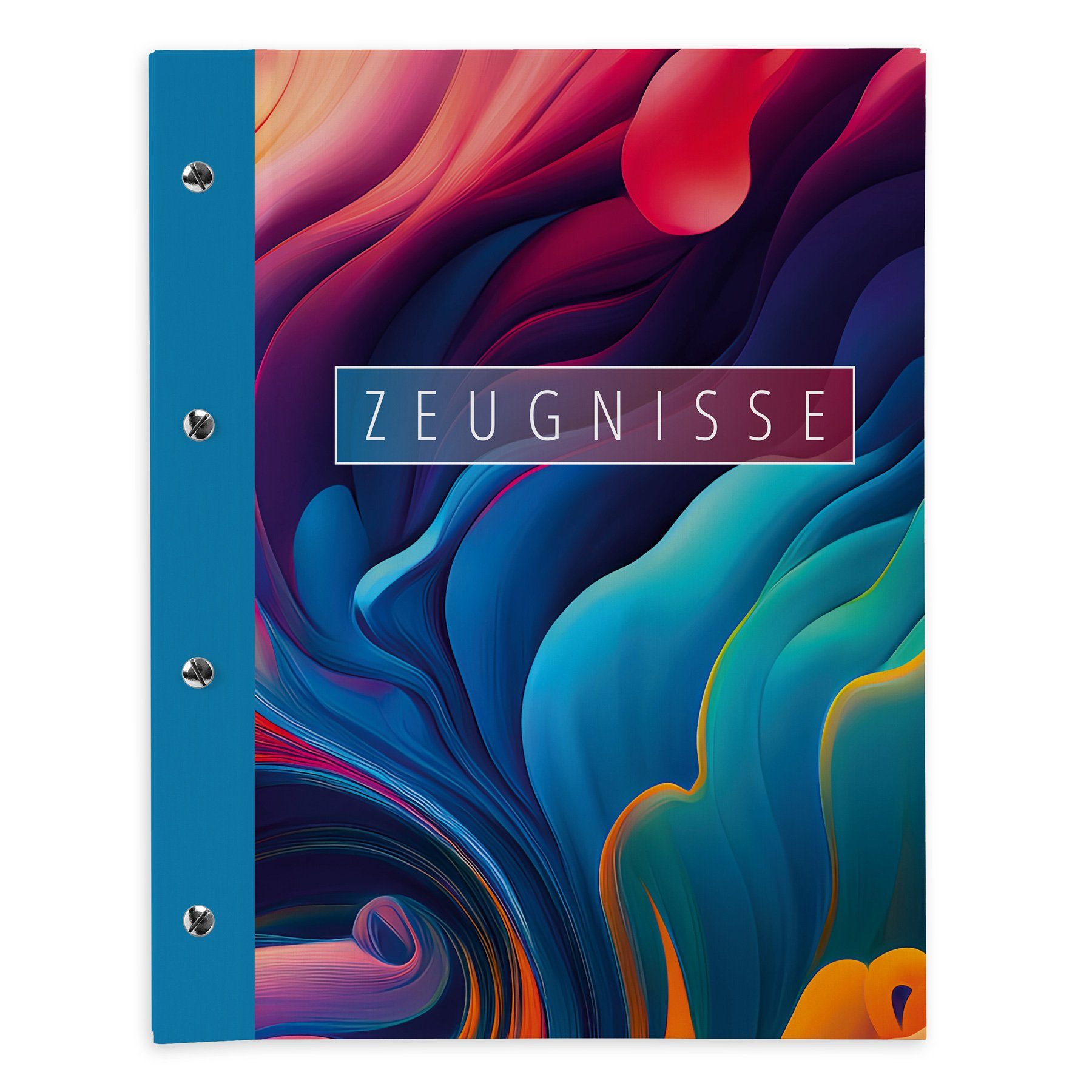 itenga Organisationsmappe itenga Zeugnismappe A4 mit Schraubverschluss Motiv Farbenfroh bunte We