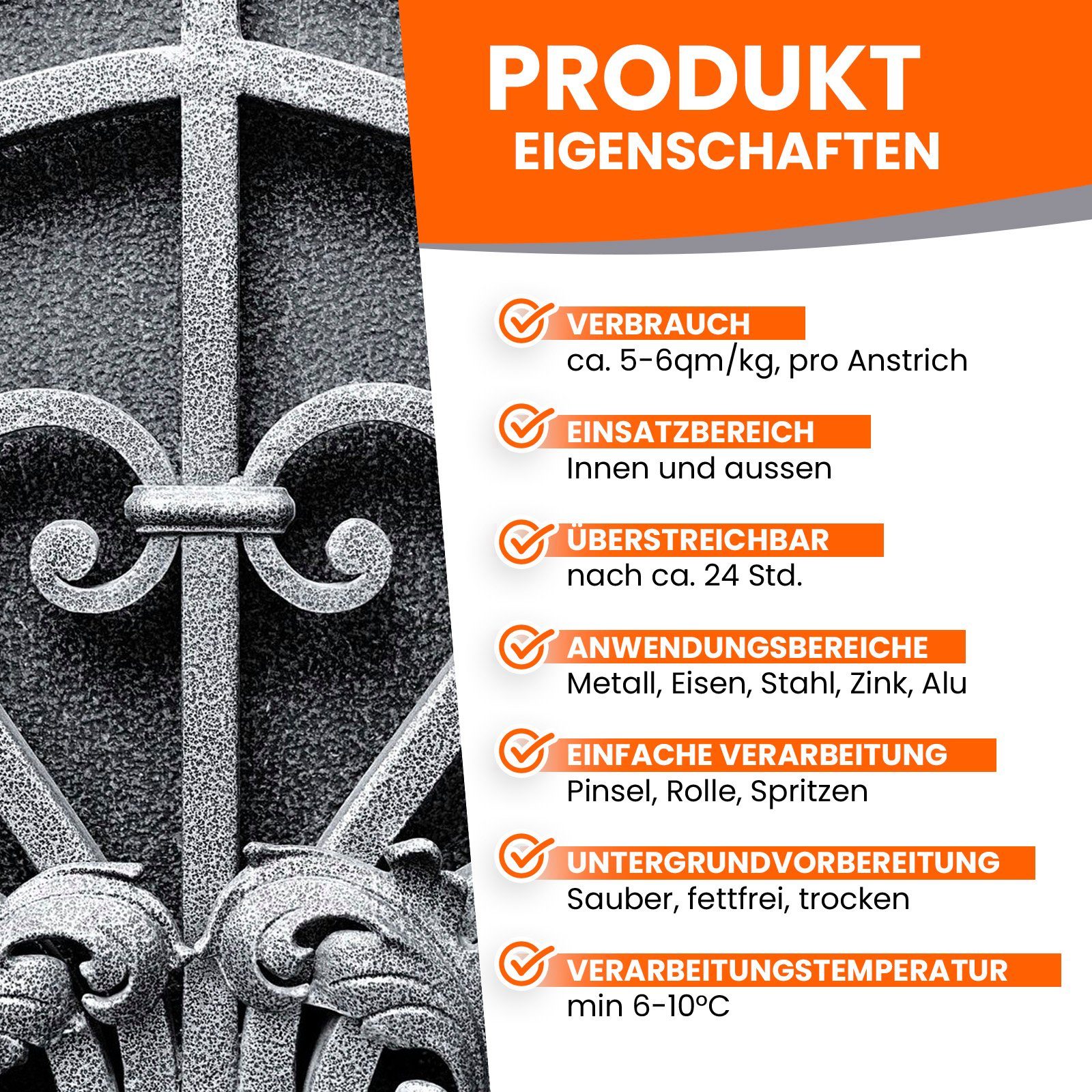 BEKATEQ Metallschutzlack LS-590 Hammerschlaglack, glänzend, Rostschutz, günstig online kaufen