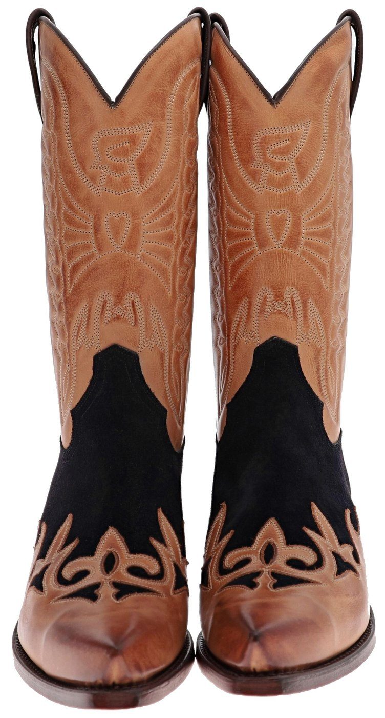 Schuhe Schlupfstiefel FB Fashion Boots CARLOS Cuero Azul Westernstiefel Braun Blau Cowboystiefel