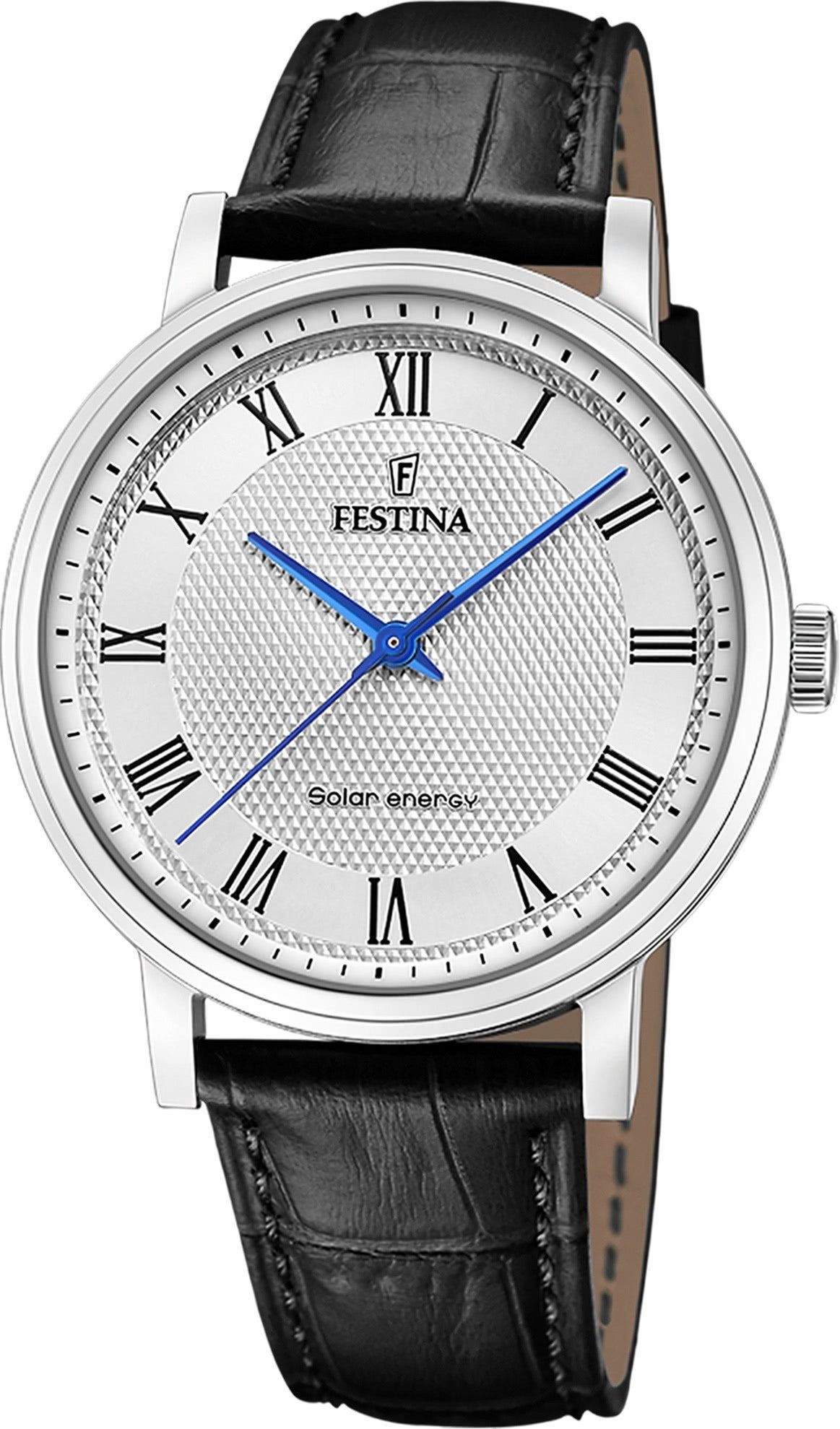 Festina Solaruhr Festina Herrenuhr Leder schwarz Festina, (Solaruhr), Herren Solaruhr rund, Lederarmband schwarz, Luxus