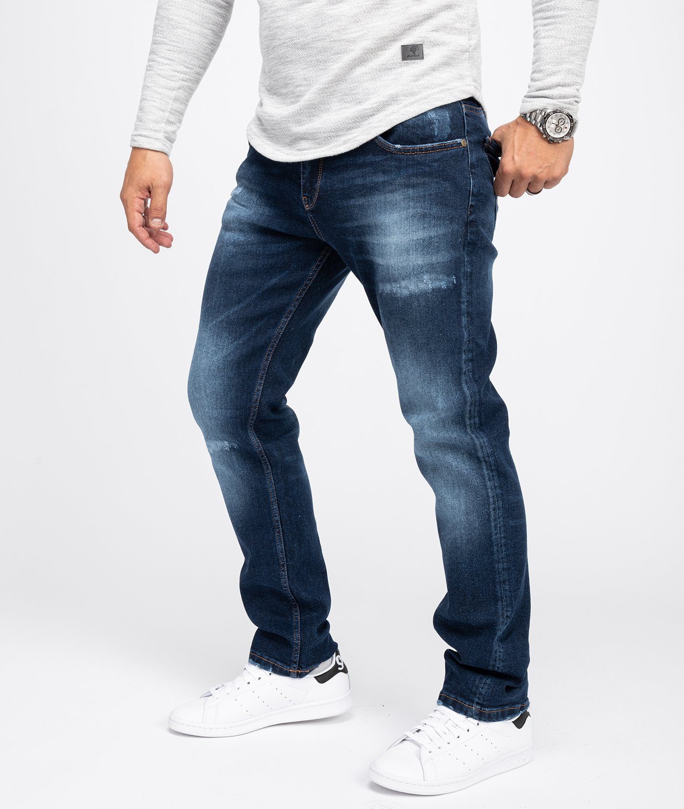 Rock Creek Regular-fit-Jeans Herren Jeans Stonewashed Denim RC-3103 günstig online kaufen