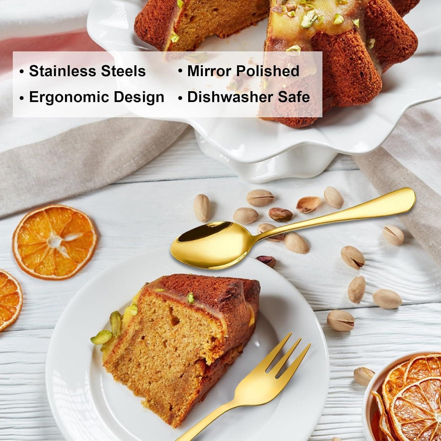 LuxusKollektion Kaffeelöffel Kaffeebesteck Kuchengabeln Kaffeelöffel Gold 24 Edelstahl G