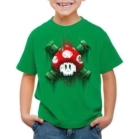 style3 Print-Shirt Kinder T-Shirt Mario Totenkopf videospiel konsole super world