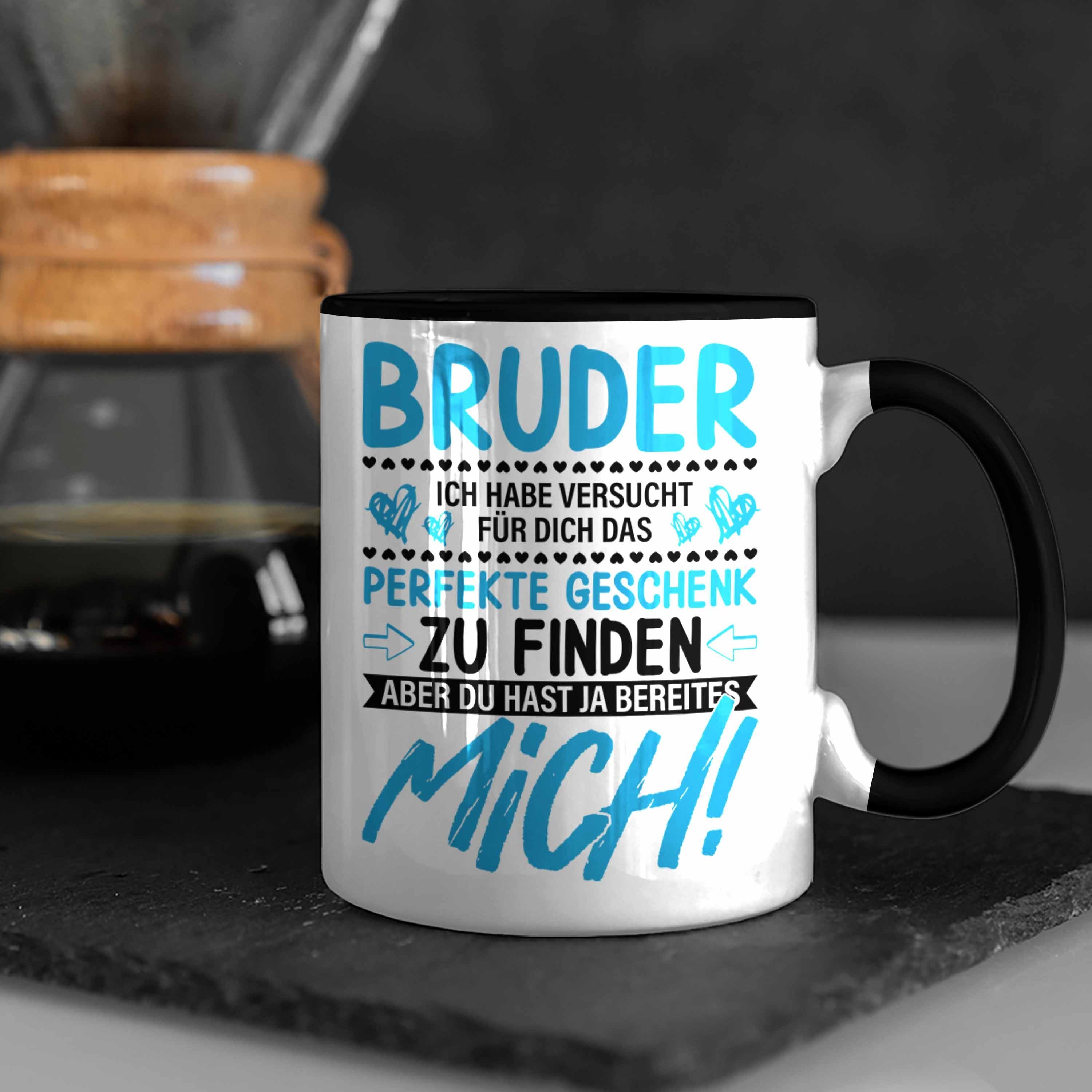 Tasse von Bruder Trendation Tasse Geschenkidee Lustiger - für Spruch Geburtstag Schwarz Trendation Geschenk Bruder Schwester