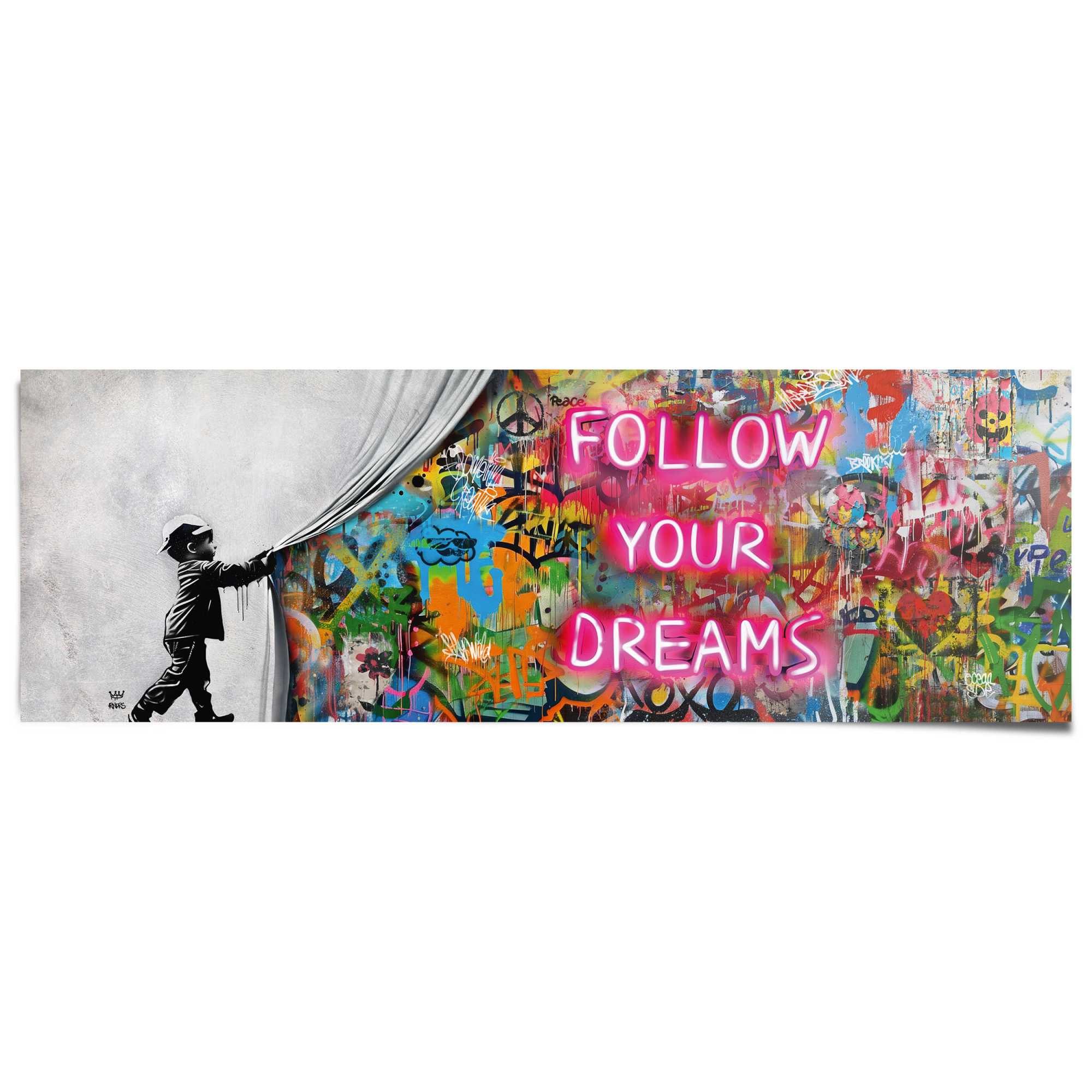 Reinders! Poster Surprise Wall, Kinderzimmer - Graffiti - Träume - Kind - Mehrfarbig - 170 gr. Papier