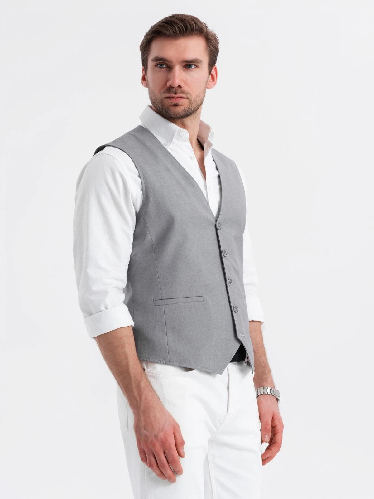 OMBRE Anzugweste Herren Anzugweste ohne Revers – Bild 3 von 5