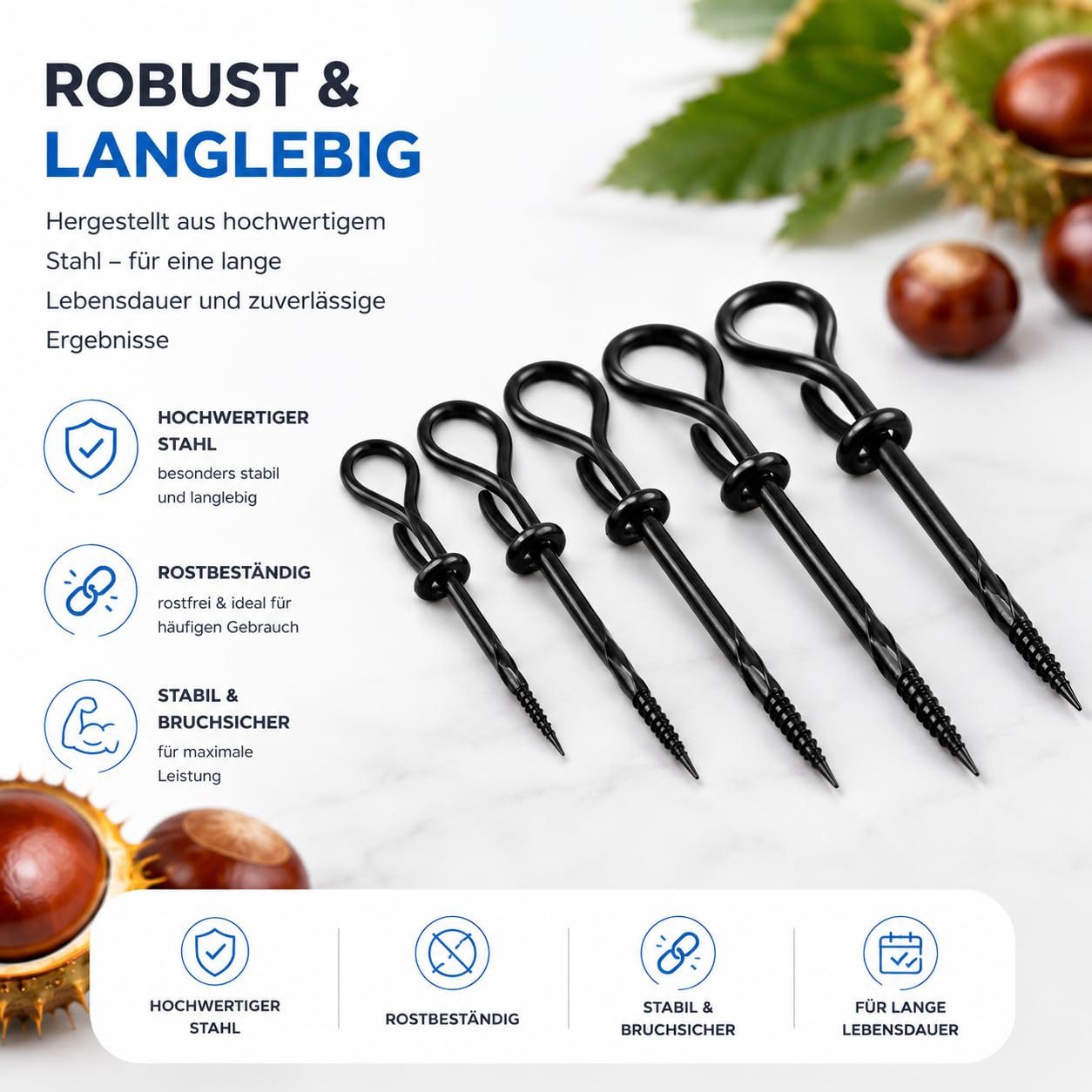 TK Gruppe Metallbohrer Kastanienbohrer-Set in verschiedenen Größen für Herbstbasteleien, (1-tlg) – Bild 3 von 5