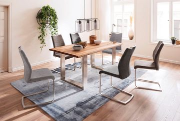 MCA furniture Esstisch Greta, Esstisch Massivholz mit Baumkante oder grader Kante