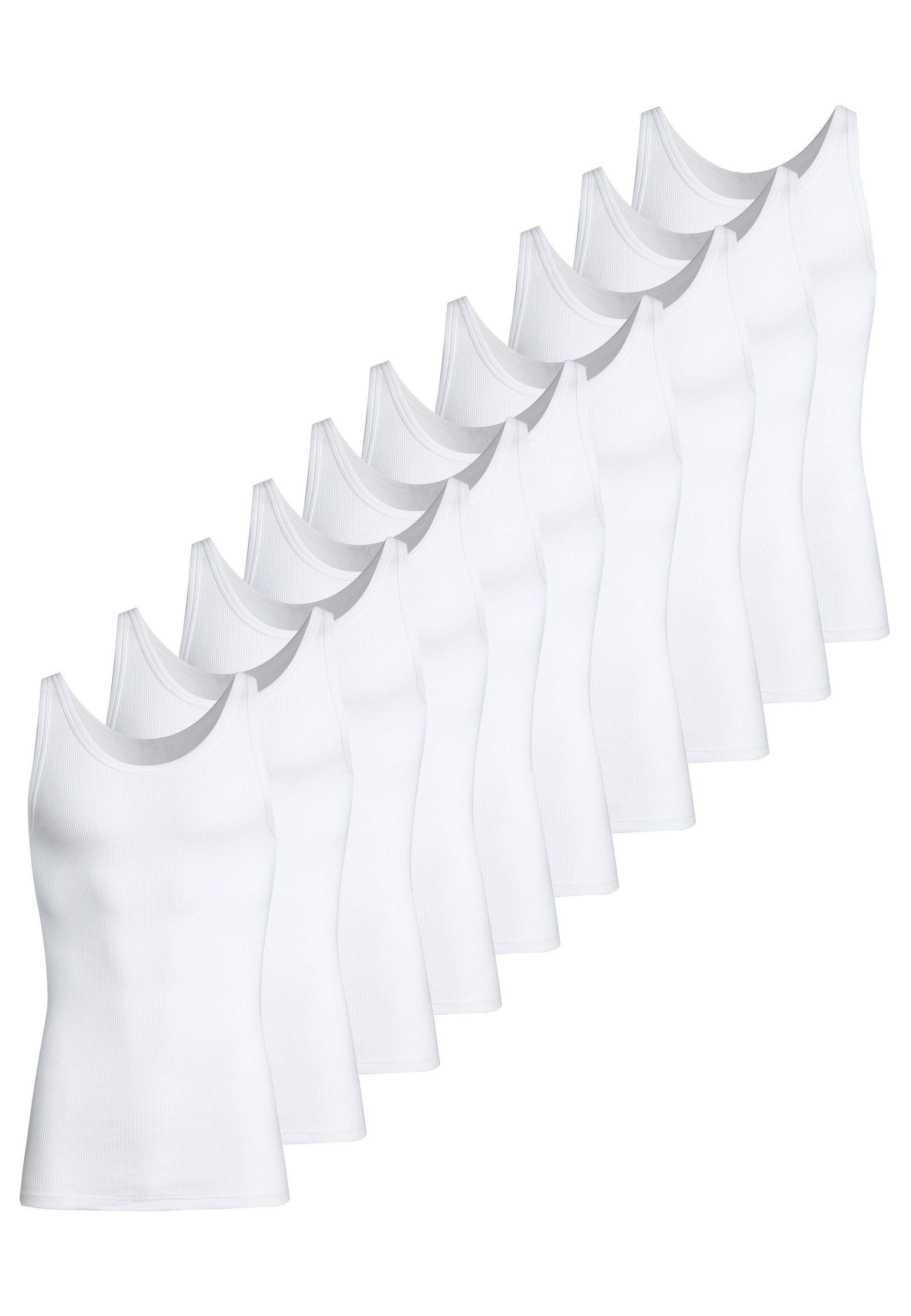 conta Unterhemd 10er Pack Doppelripp (Spar-Set, 10-St) Unterhemd / Tanktop - Baumwolle - Formstabil, Pflegeleicht