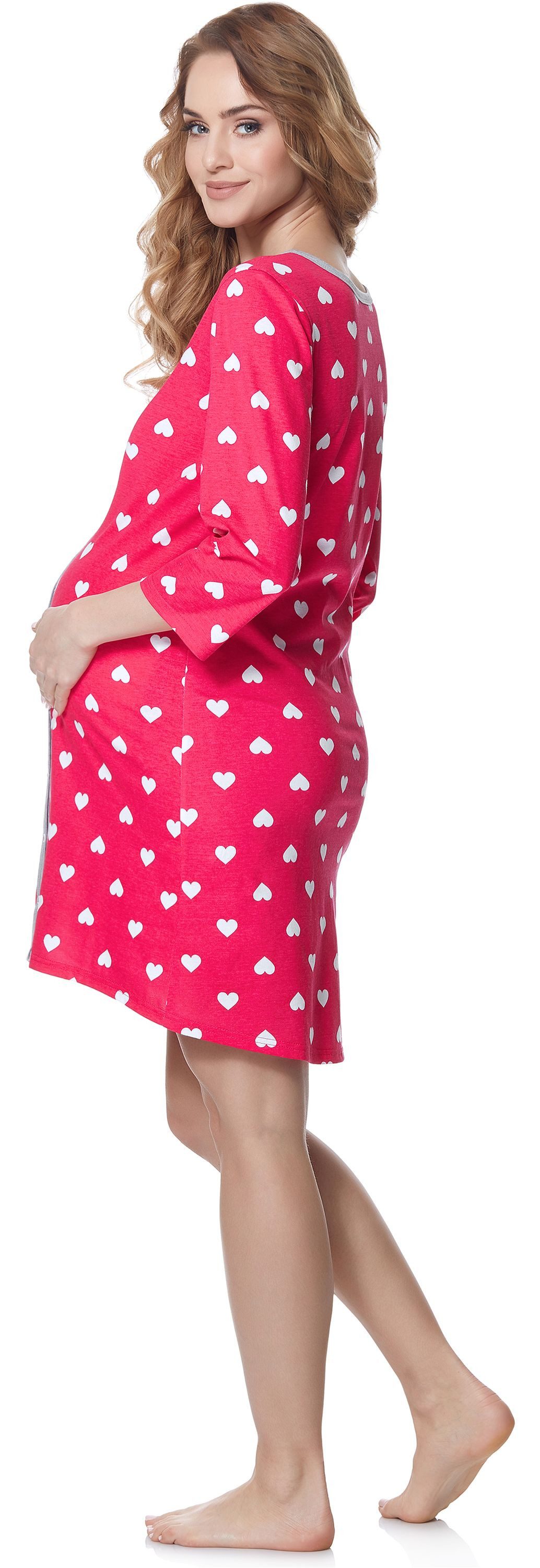 Be Mammy Umstandsnachthemd Damen Umstands Nachthemd 3/4 Arm mit Stillfunkti günstig online kaufen