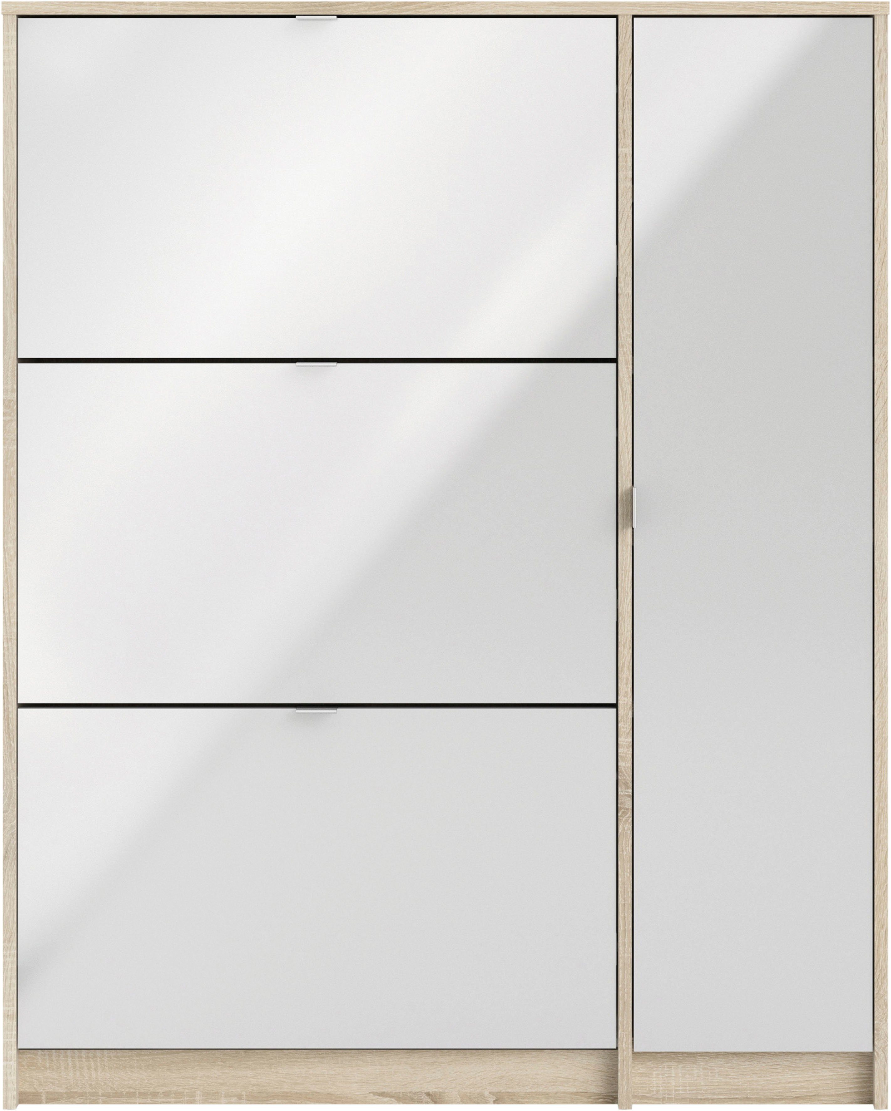 INOSIGN Schuhschrank Shoes Schuhaufbewahrung, Schuhkommode, Schuhregal, mit 3 Klappen, 2 Böden und 1 Tür, Breite99 cm, Höhe 123 cm