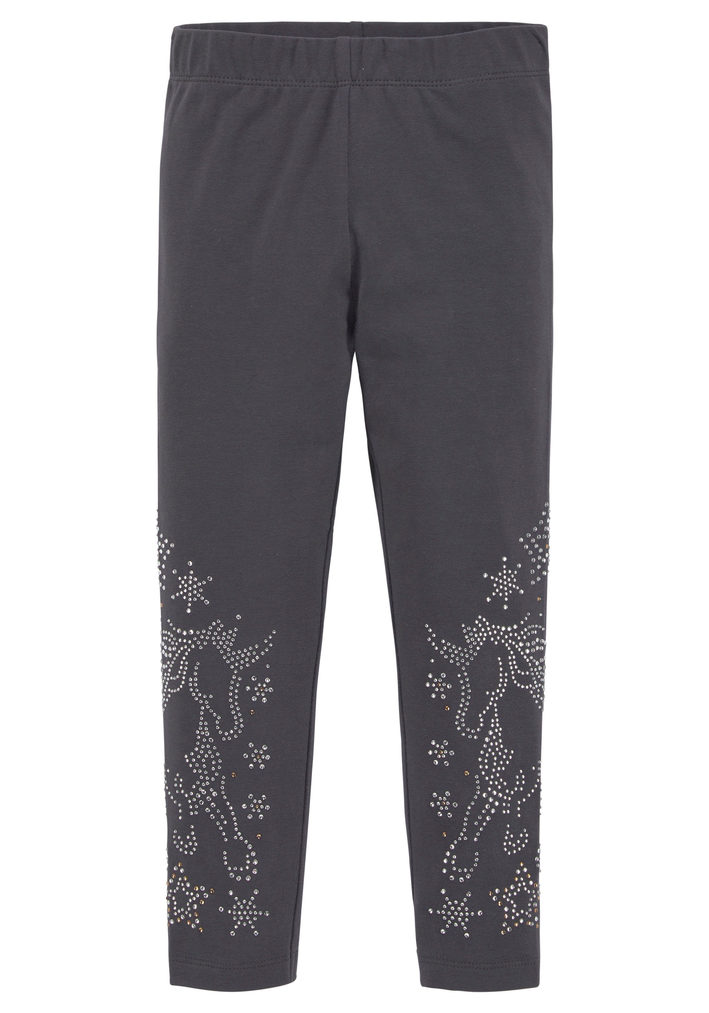 aufwendig GLITZER PFERD Glitzersteinen Leggings verziert KIDSWORLD mit