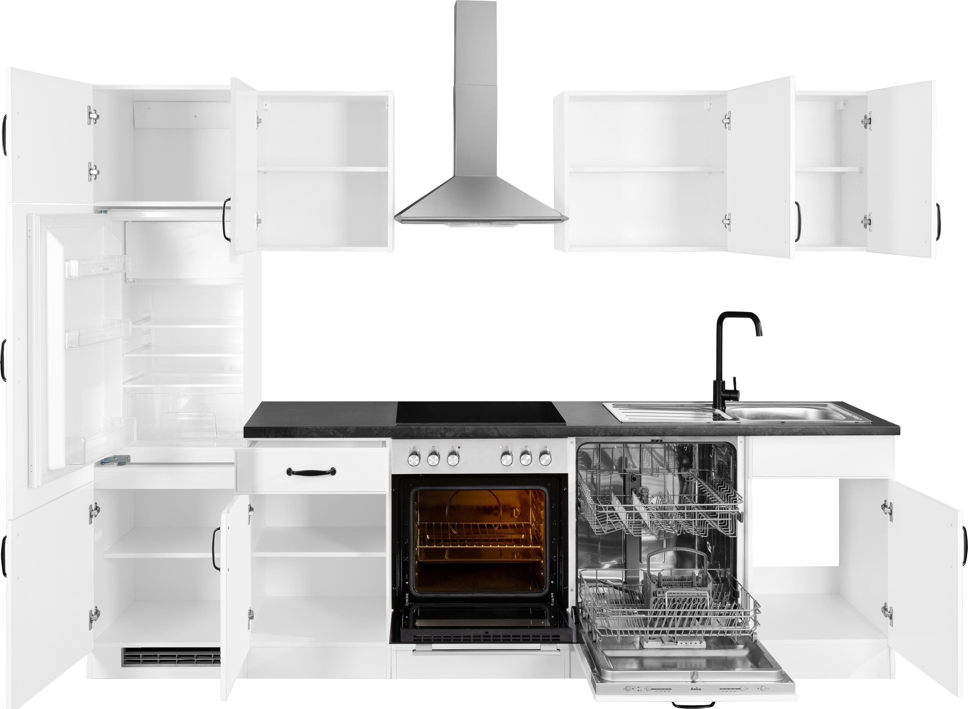 wiho Küchen Küchenzeile Erla, TOPSELLER, mit E-Geräten, Breite 280 cm