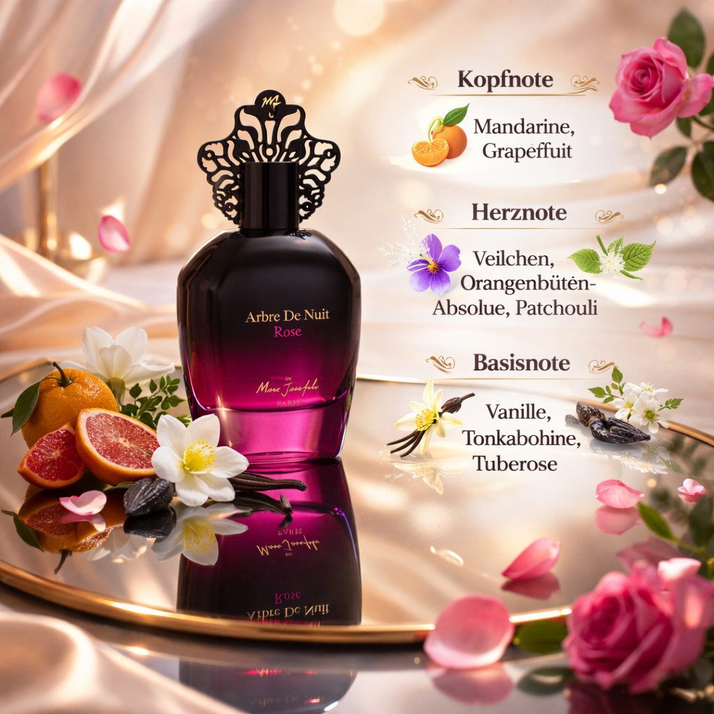 Marc Joseph Paris Eau de Parfum Arbre de Nuit Rose Paris Premium Damenduft; Zitrisch, Floral, e100 ml, Hergestellt in Paris, 7 Stern, Sehr Langanhaltend, Edle Verpackung