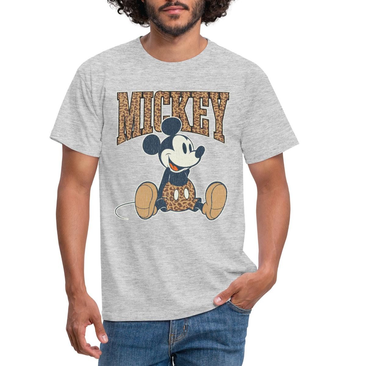 Spreadshirt T-Shirt Mickey & Minnie Mickey Mouse Im Leo Look Männer T-Shirt günstig online kaufen