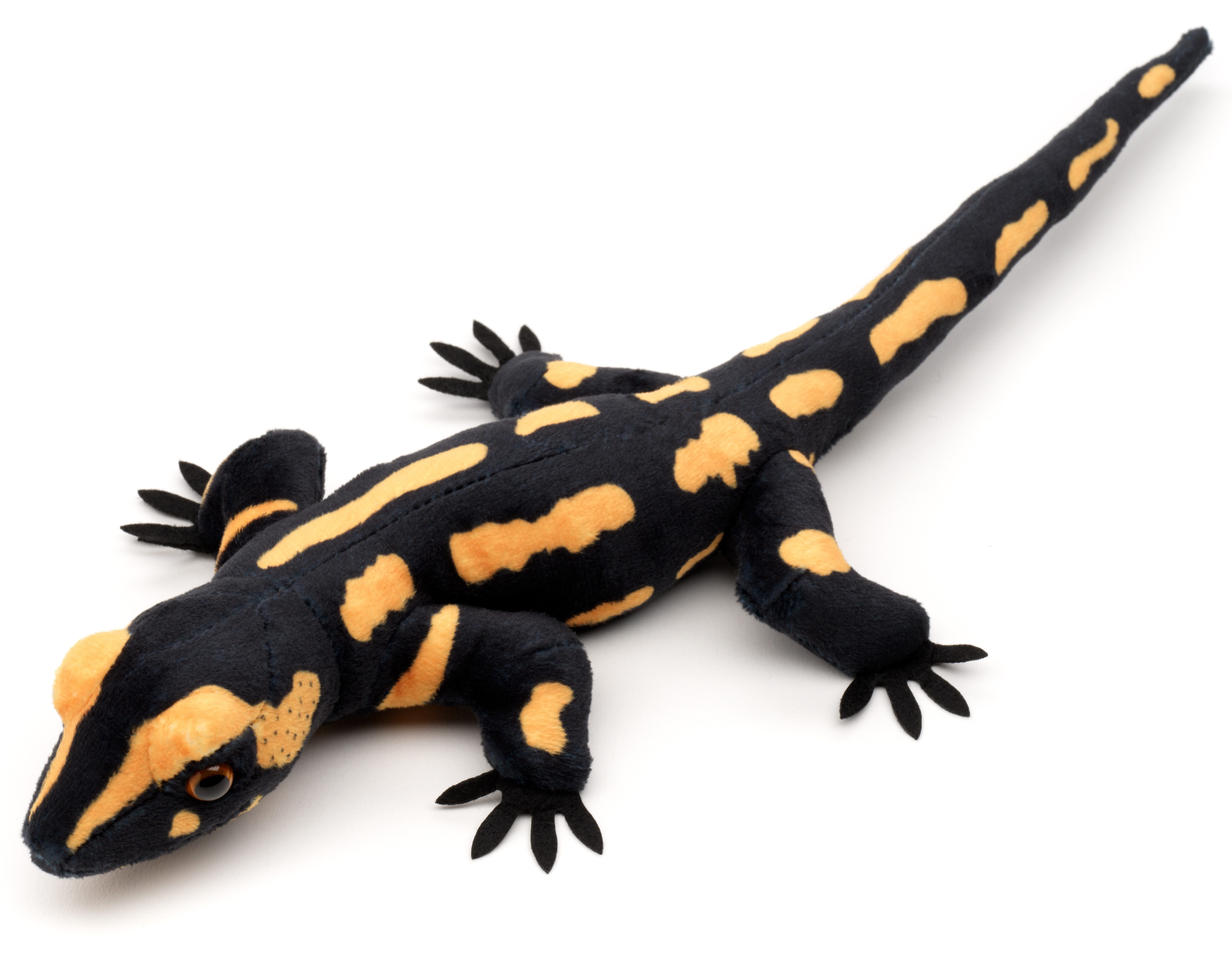 Uni-Toys Kuscheltier Feuersalamander - 34 cm (Länge) - Plüsch-Salamander - Plüschtier, zu 100 % recyceltes Füllmaterial