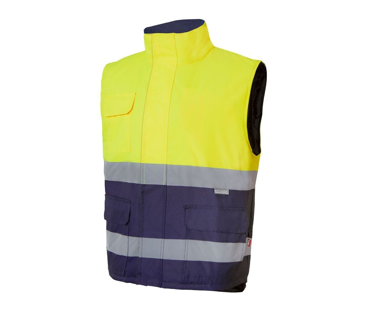 Velilla Arbeitsweste Warnweste zweifarbige wattierte Weste mit hoher Sichtbarkeit