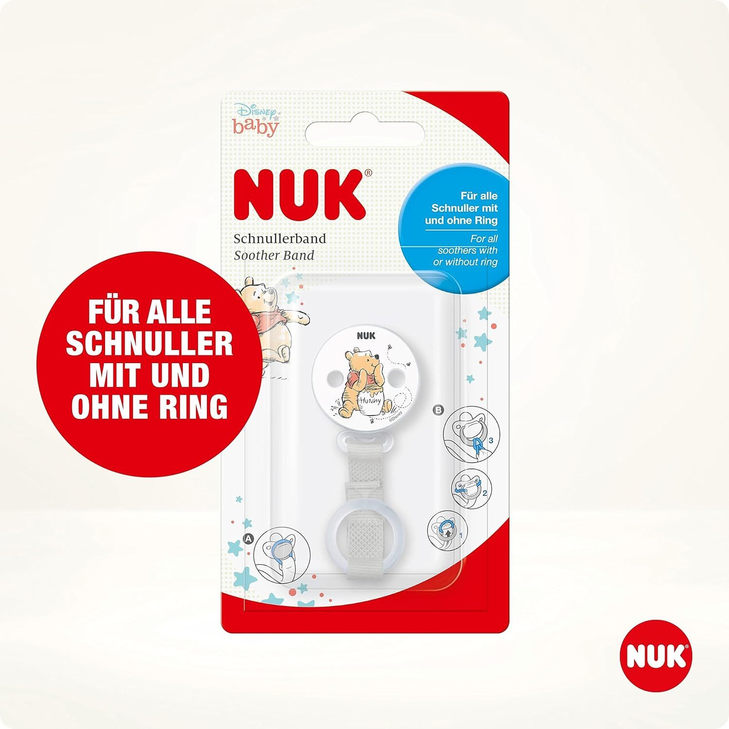 NUK Schnullerbefestigung NUK Schnullerband – Disney Winnie the Pooh Motiv, (1-tlg) – Bild 5 von 5