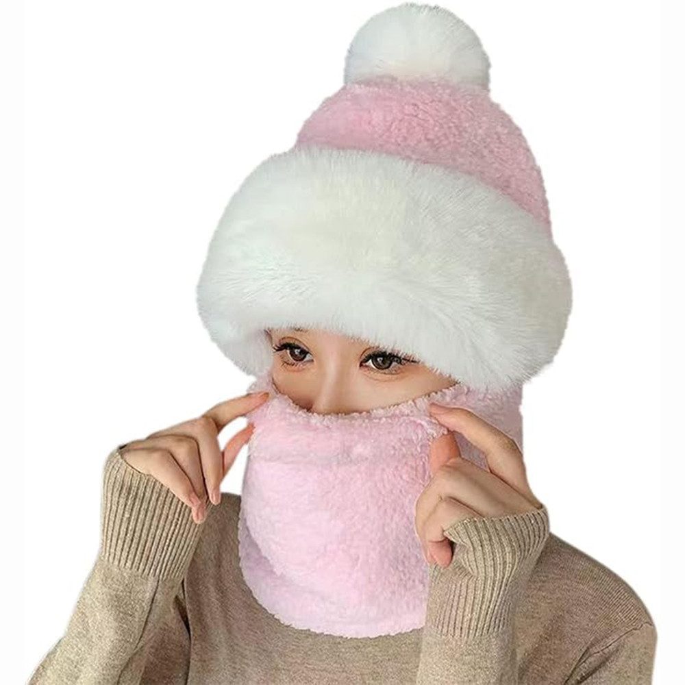 Coonoor Modeschal Damen Winter Winddichter Schal Hut 2 in 1 Frauen Schalmütze