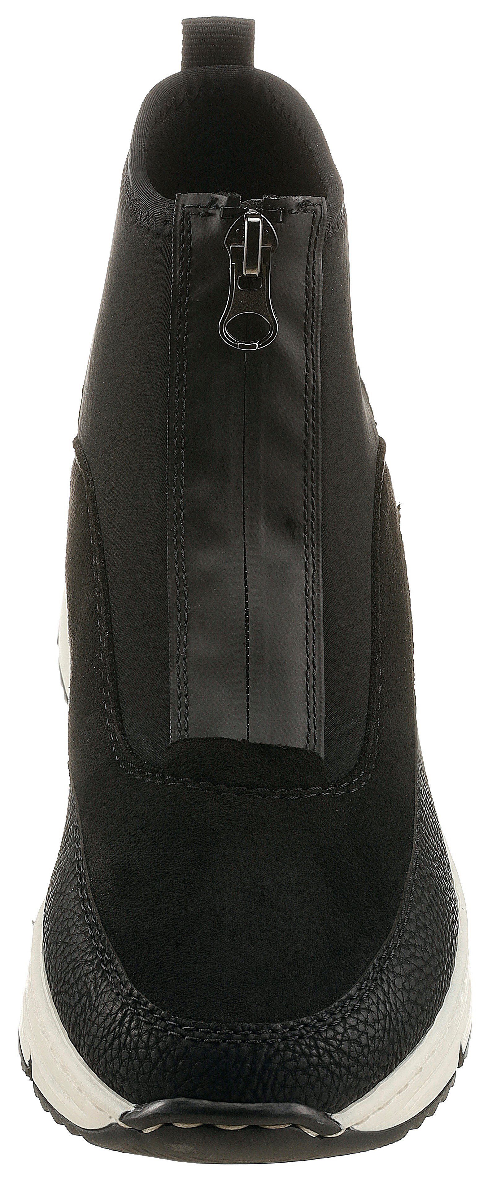 Rieker Schlupfboots Stiefelette, High Top Sneaker mit Reißverschluss auf der Vorderseite