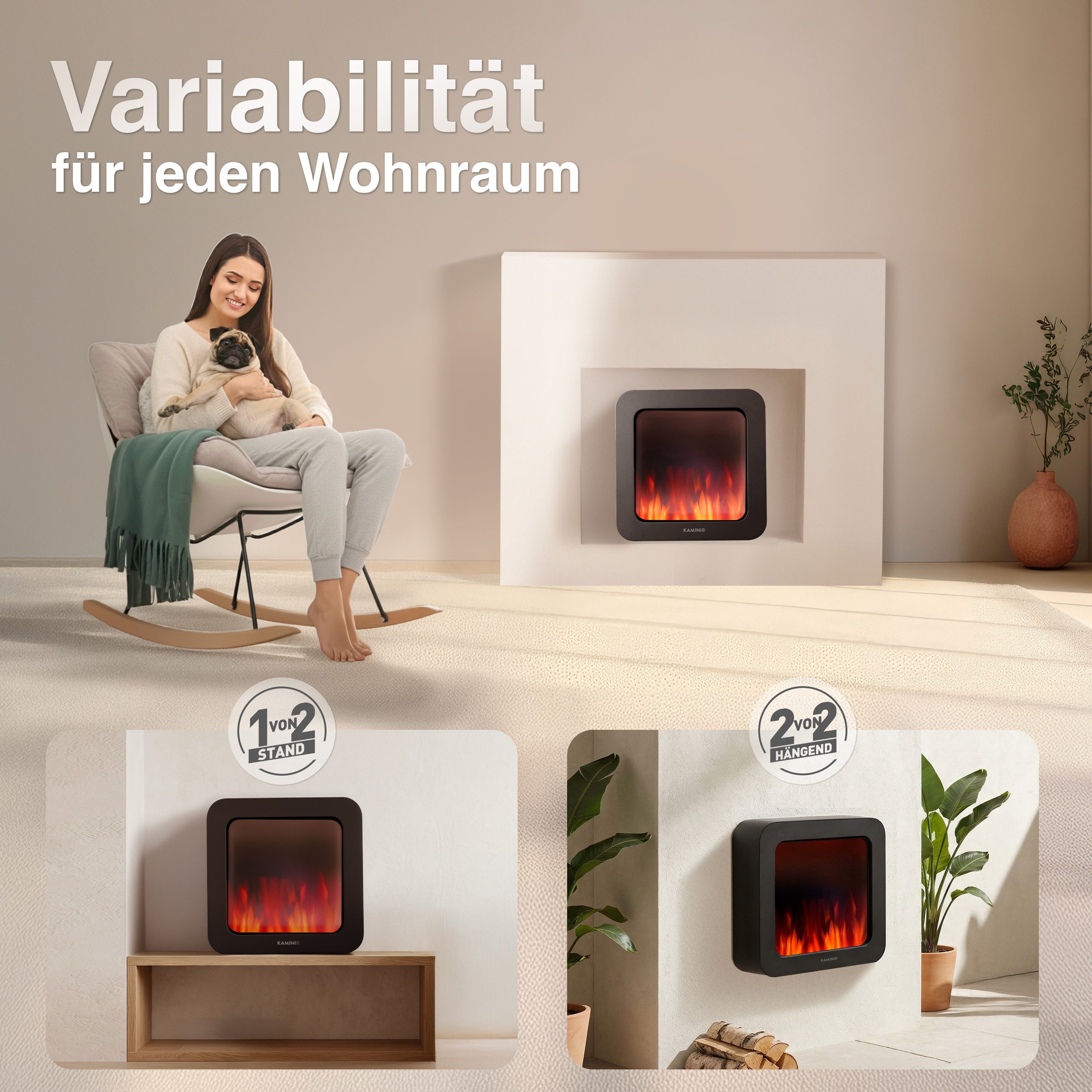 KAMINIO Tischfeuer MIA, 3D-Flammeneffekt