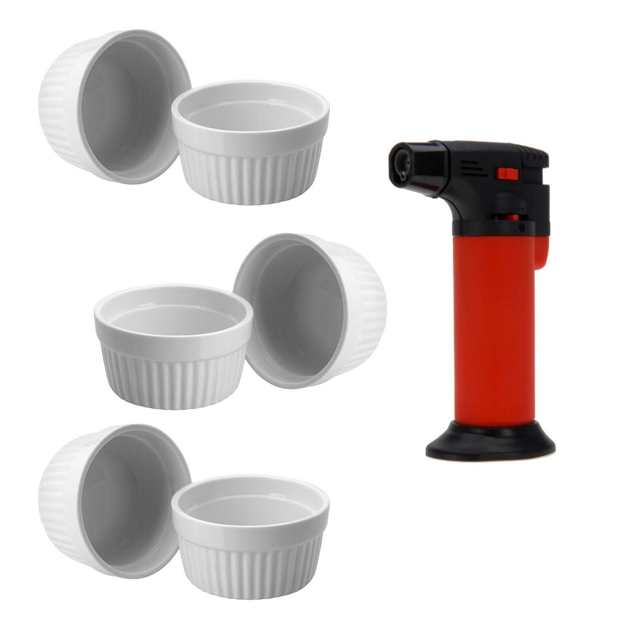 ToCi Auflaufform Creme Brulee Schälchen Sets 9 cm Förmchen aus Keramik 185 ml Weiß, (7-St)