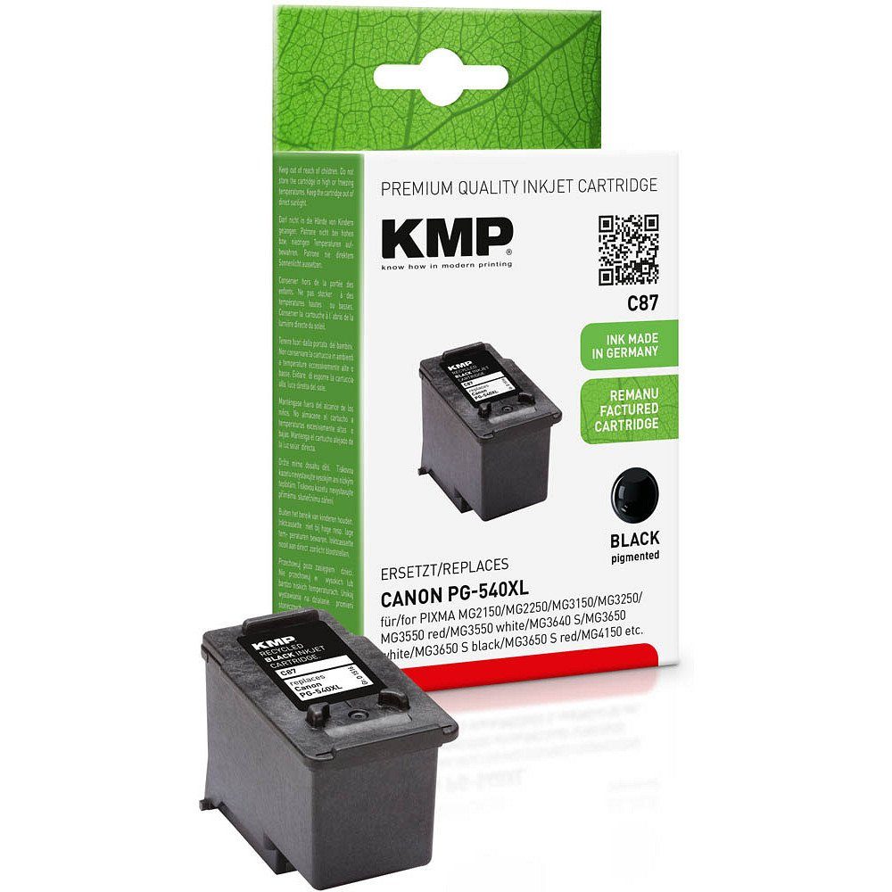 KMP 1 Tinte C87 ERSETZT Canon PG-540XL - black Tintenpatrone (1 Farbe, 1-tlg)