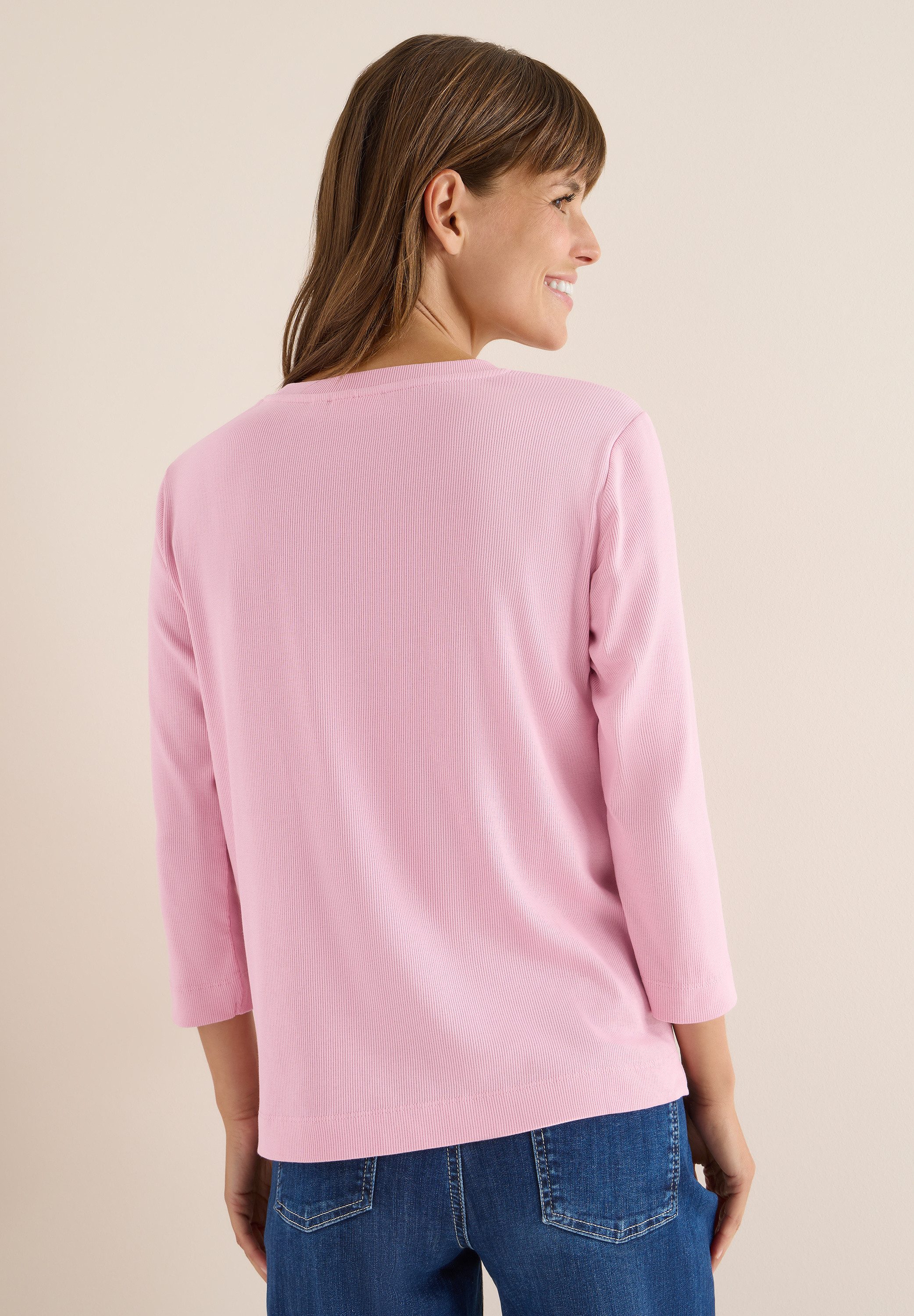 CECIL Rundhalsshirt aus Baumwolle mit Stretchante günstig online kaufen