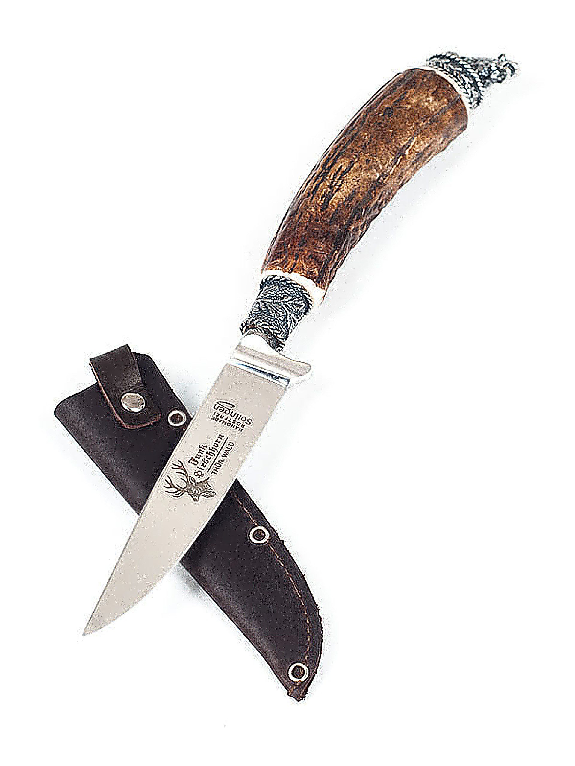 Almbock Taschenmesser Handgefertigtes Jagdmesser Trachtenmesser aus Hirschhorn Wildschwein, (1 St)