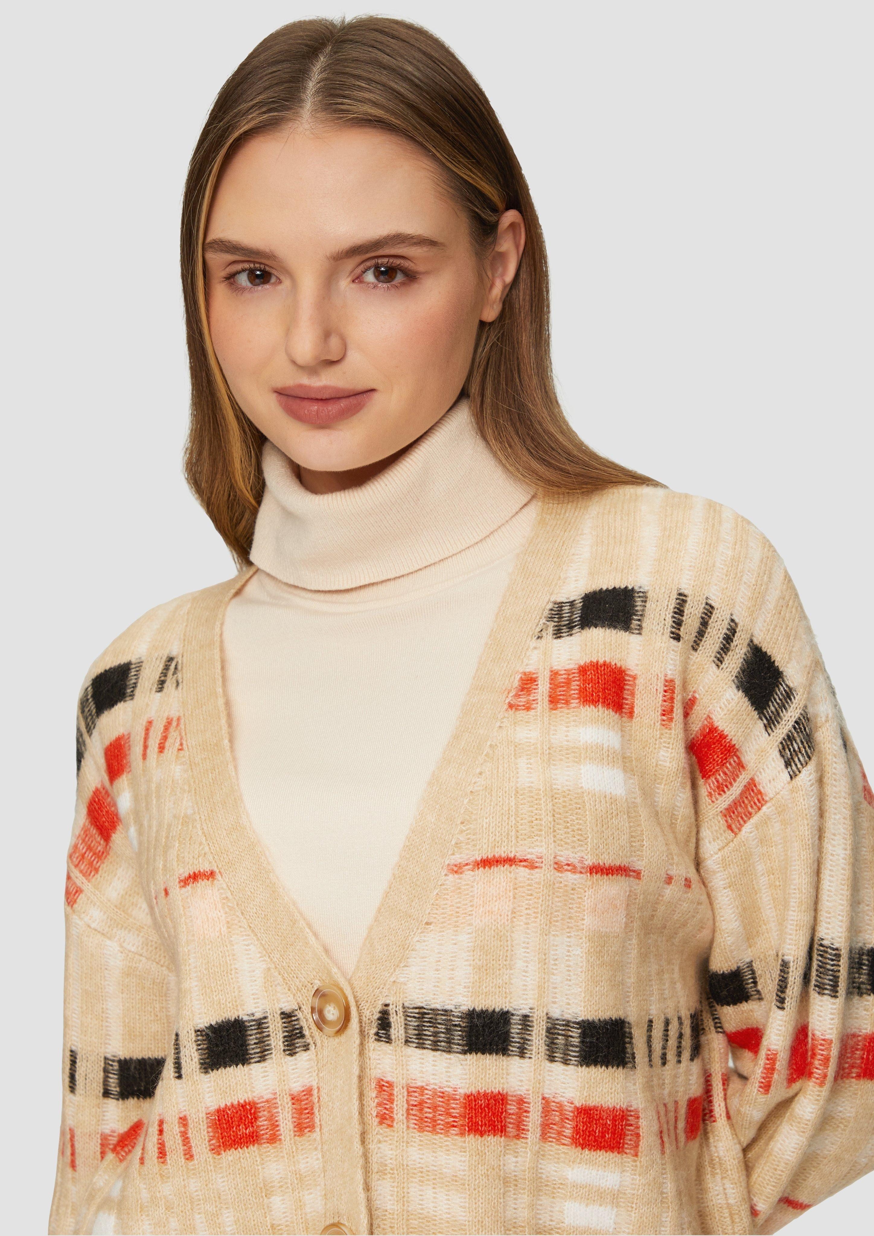 s.Oliver Strickjacke Strickjacke mit Rippbündchen und günstig online kaufen
