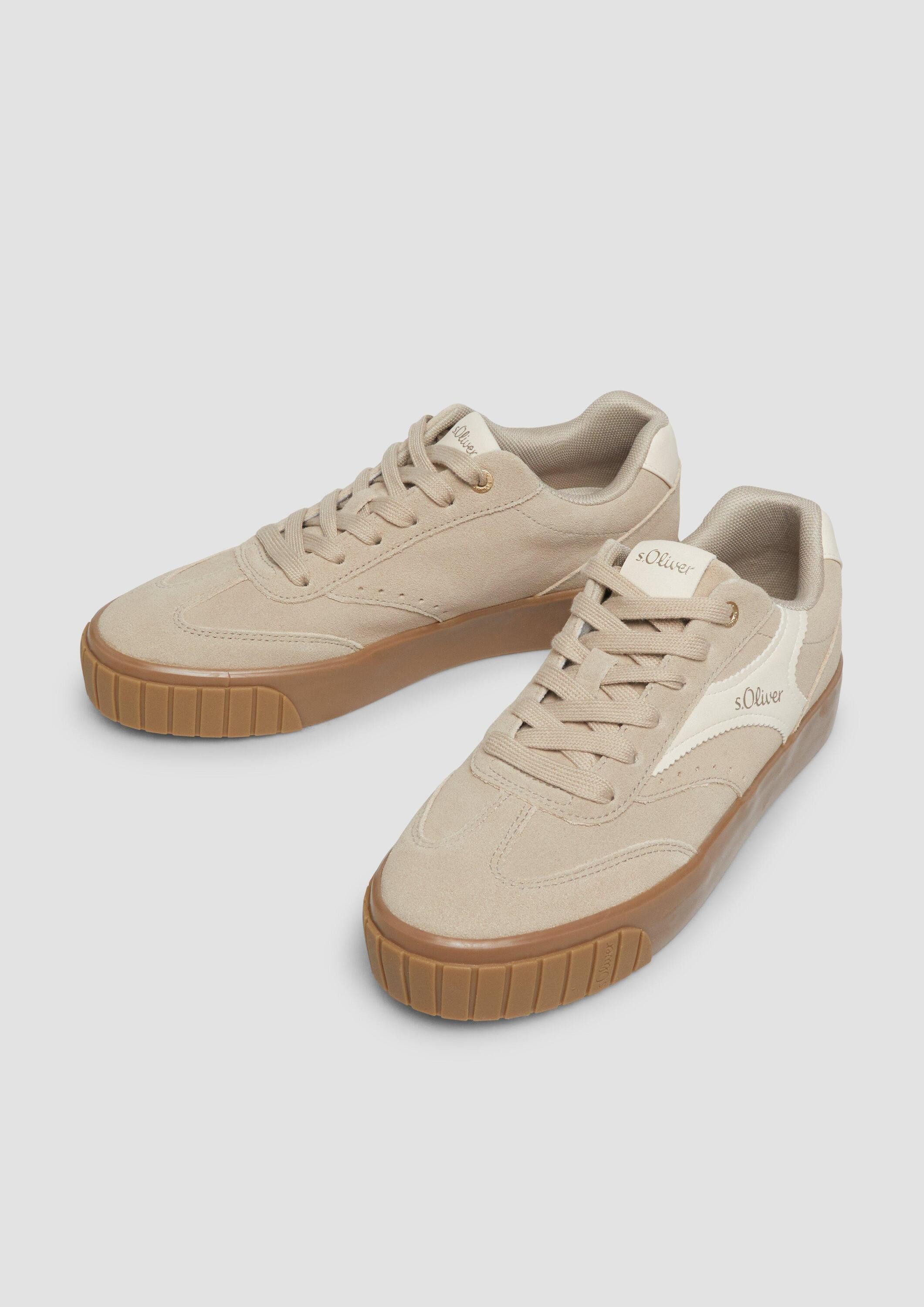 s.Oliver Sneakers Sneaker Leder-Sneaker mit Plateau-Sohle