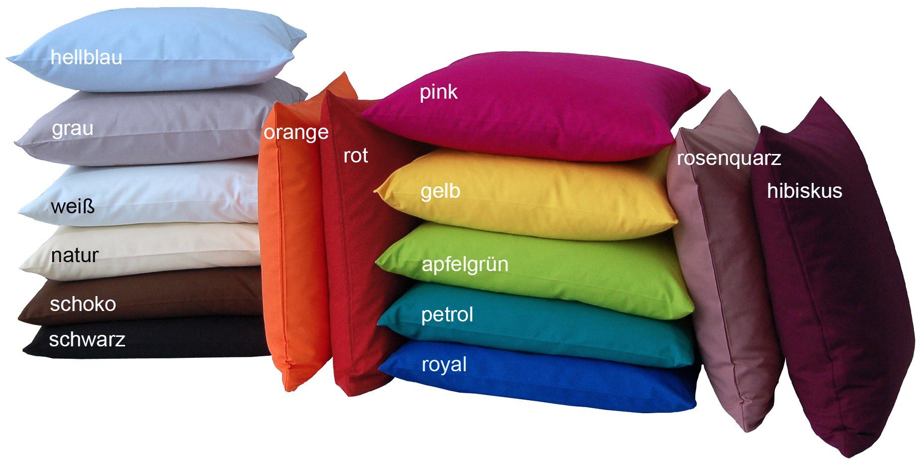 Kissenbezug Basic, beties, Kissenhülle ca. 40x60 cm 100% Baumwolle in  vielen kräftigen Uni-Farben (grau)