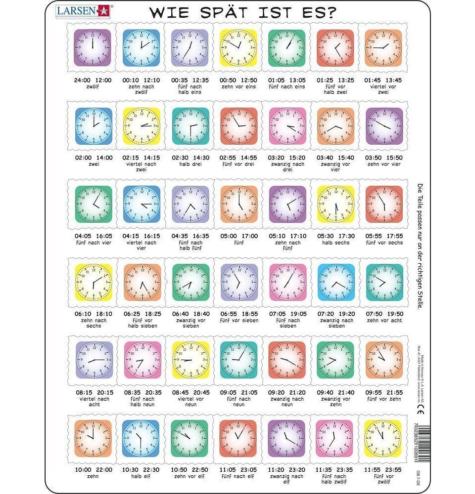 Larsen Puzzle Puzzle - Wie spät ist es?, Puzzleteile