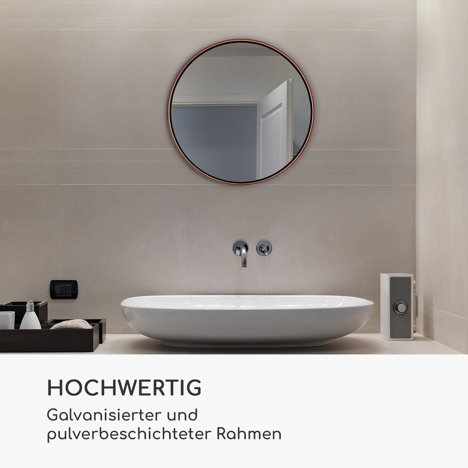 cm Chic Roségold Ø Roségold Spiegel Casa | 40 Fournier Wandspiegel