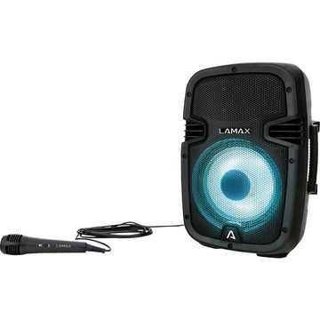 LAMAX Party-Lautsprecher PartyBoomBox 300 Lautsprecher (spritzwassergeschützt, Stimmungslicht, wiederaufladbar)