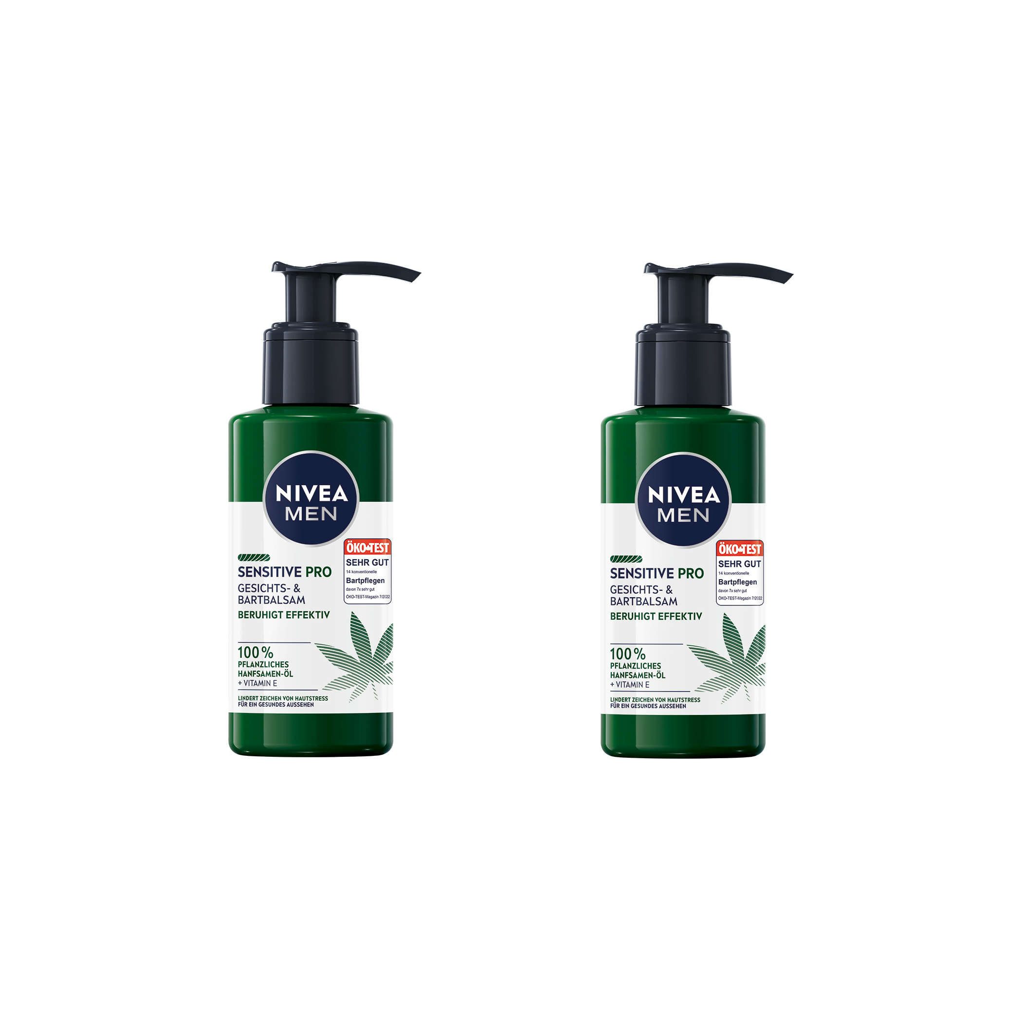 Gesichtspflege Gesichts- & Bartbalsam Sensitive Pro Hanfsamen-Öl 2x150ml