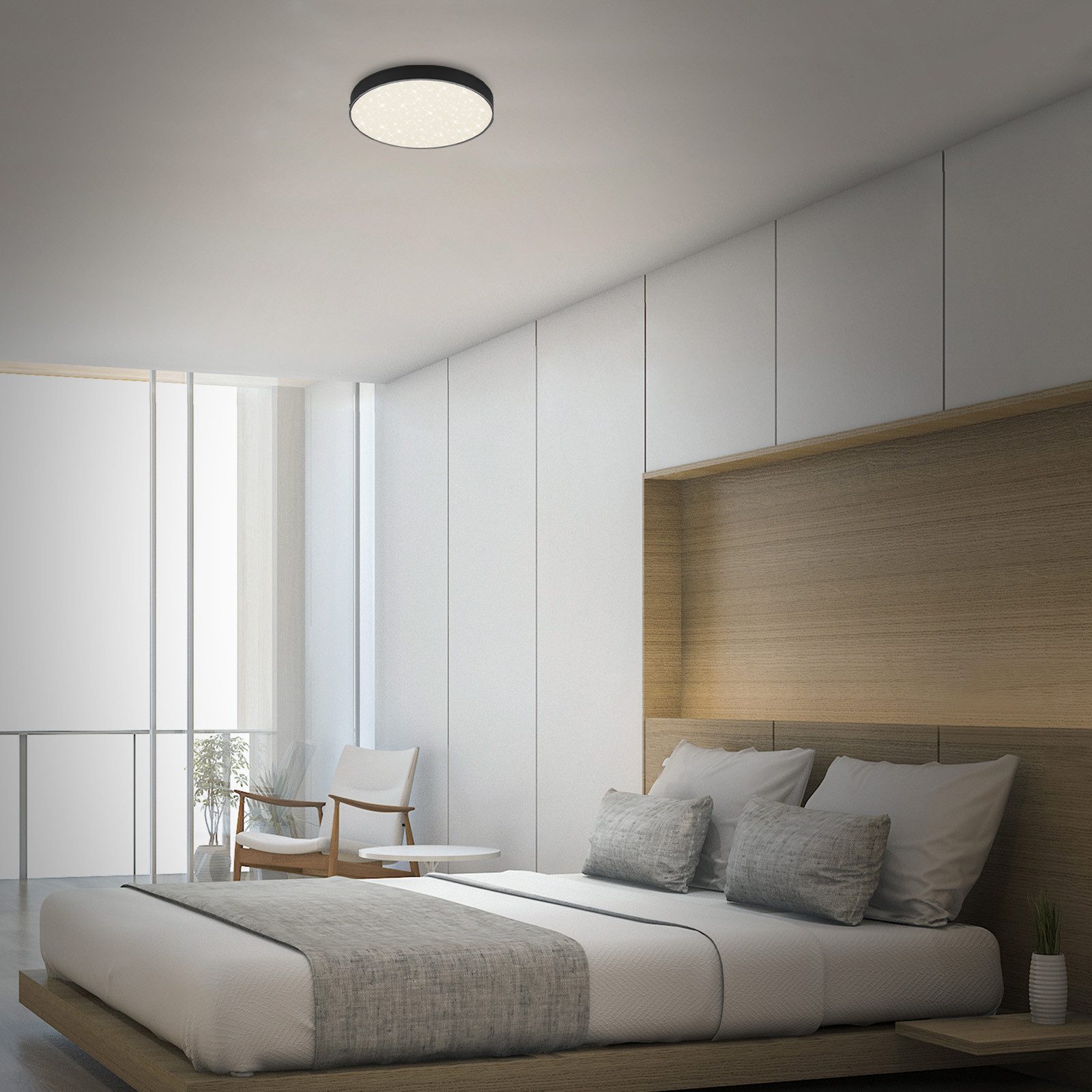Briloner Leuchten Deckenleuchte LED Deckenleuchte Sternhimmeleffekt Wohnzimmerlampe Aufbauleuchte, Neutralweiß, 3000K, 4000K, Wohnzimmer, Schlafzimmer