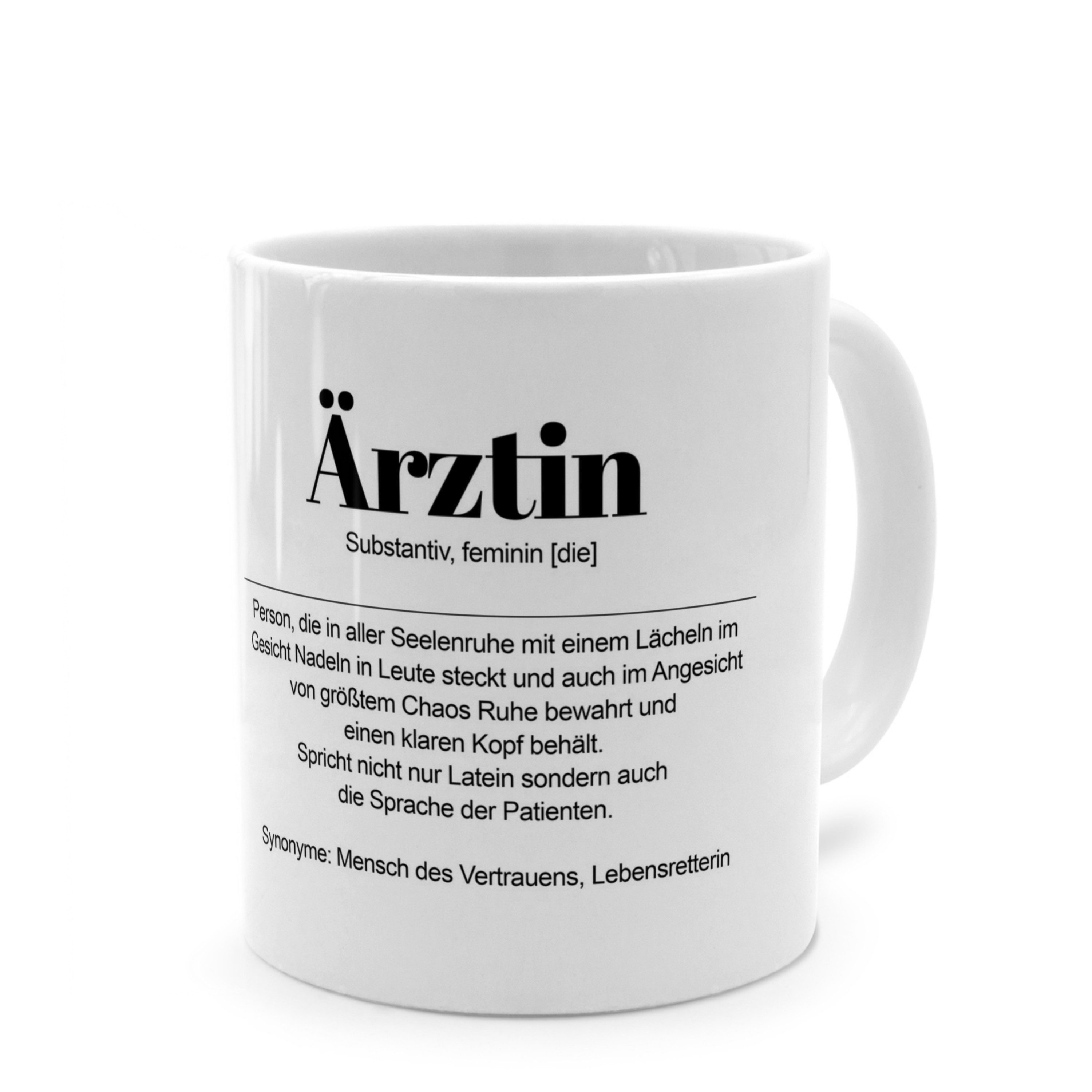PhotoFancy Tasse mit Definition 'Ärztin' - Tasse mit Spruch, Tasse Standard - Weiß