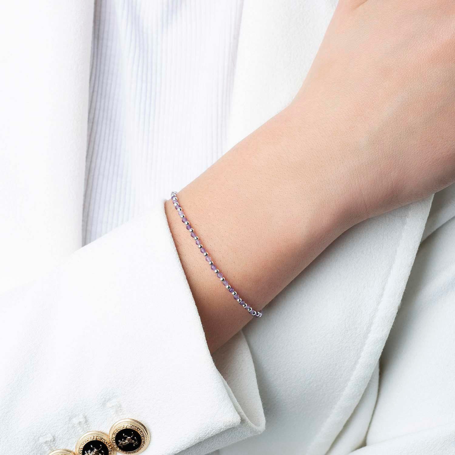 Materia Armkette Damen Edelstein Amethyst lila violett SA-151, 925 Sterling günstig online kaufen