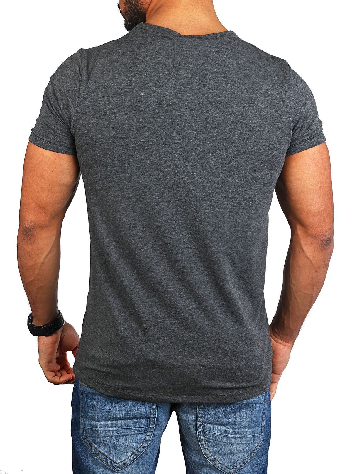 CARISMA T-Shirt Herren Uni Basic tief-breit geschnittener V-Ausschnitt v-neck 4644 V-Ausschnitt unifarben kurzarm slim fit