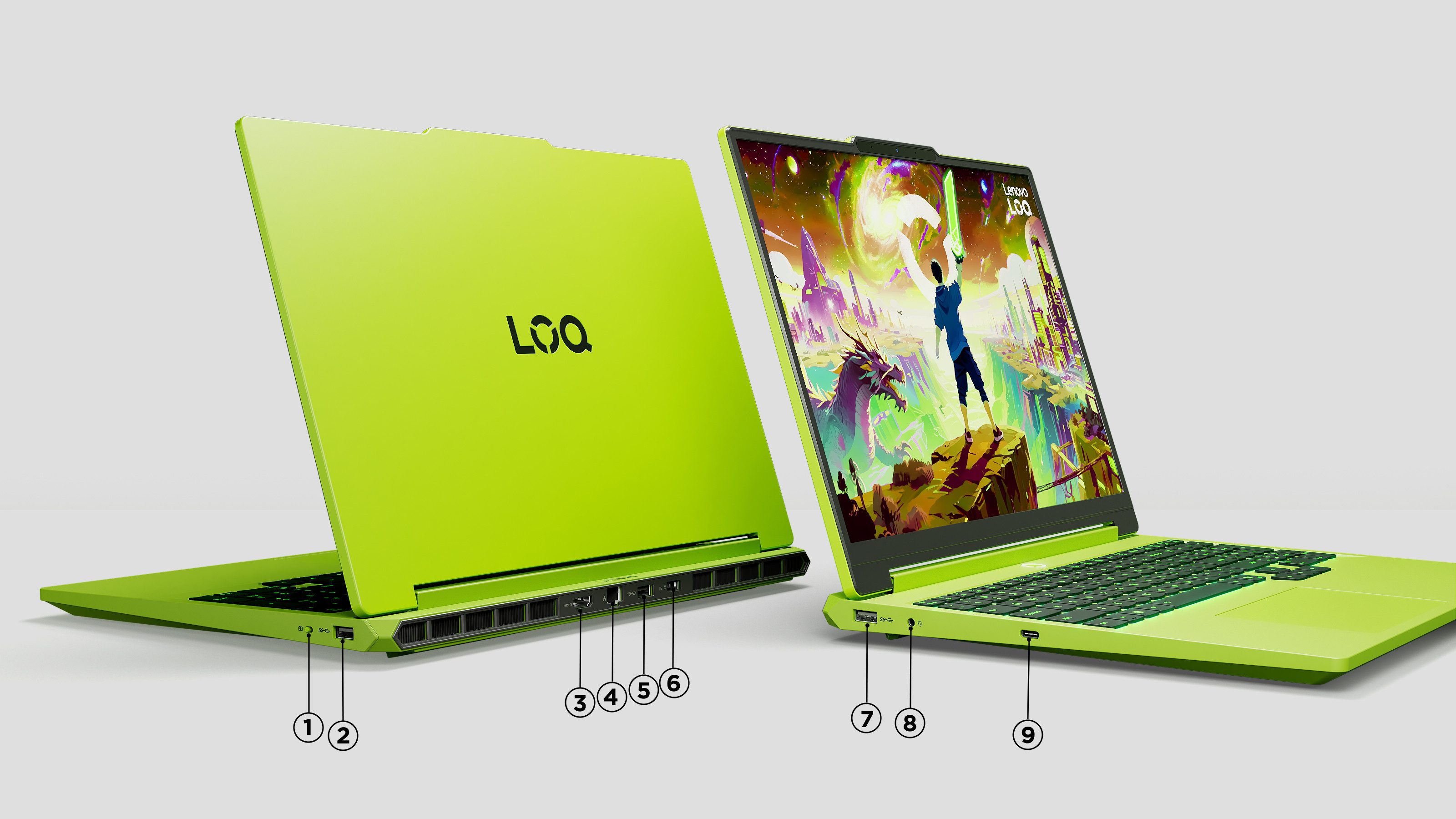 Lenovo LOQ 15AHP11 Limited Green Edition Gaming-Notebook (38,86 cm/15,3 Zoll, AMD Ryzen 7 250, GeForce RTX 5070, 16 GB, 1000 GB SSD) – Bild 4 von 5