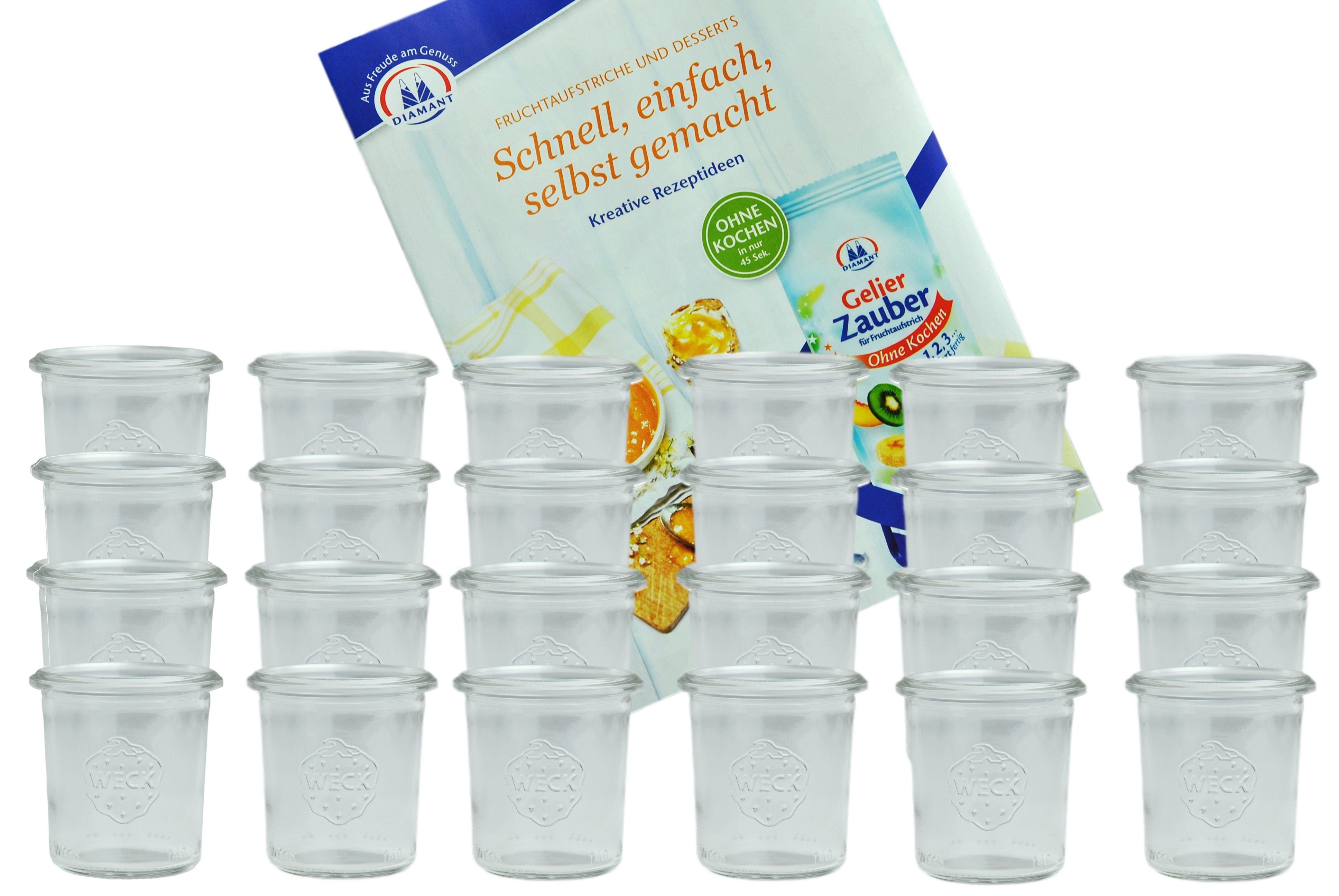 MamboCat Einmachglas 24er Set Weck Gläser 140 ml Sturzgläser, Glas