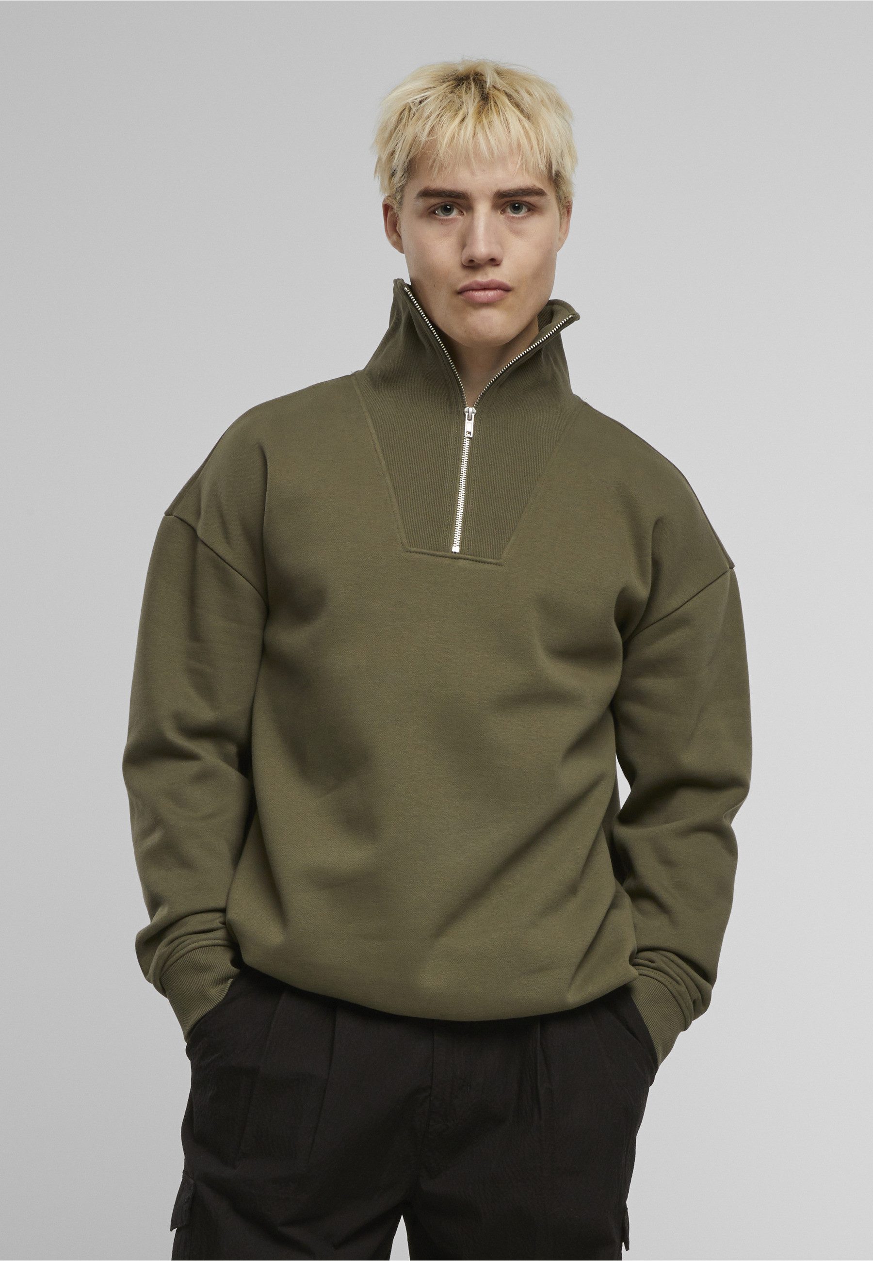 URBAN CLASSICS Sweater Urban Classics Cut&Sew Troyer (1-tlg)